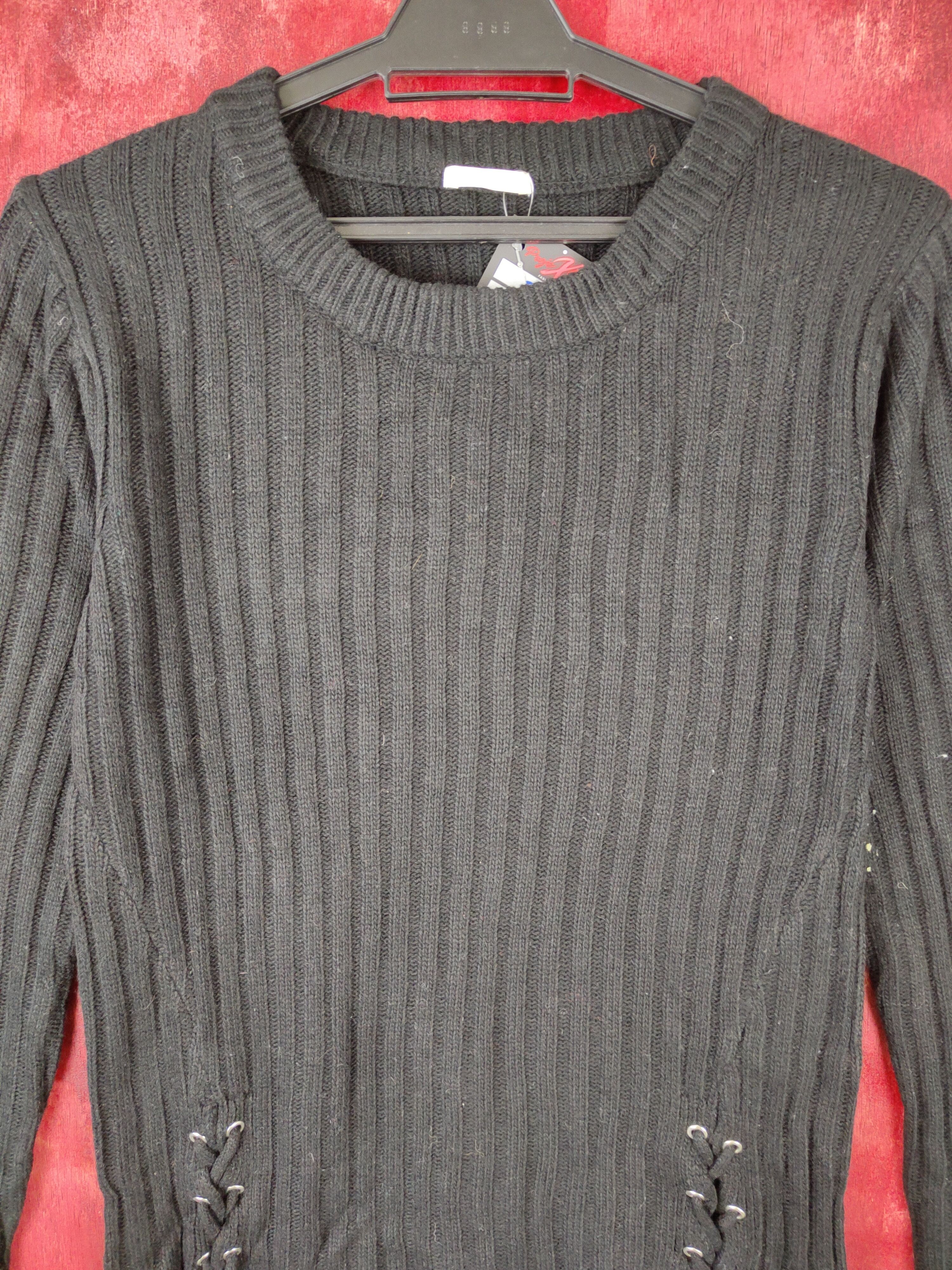 Homespun Knitwear × Japanese Brand × Vintage GU japan Black sweater Knitwear #5188 Size M / US 6-8 / IT 42-44 - 2 Thumbnail