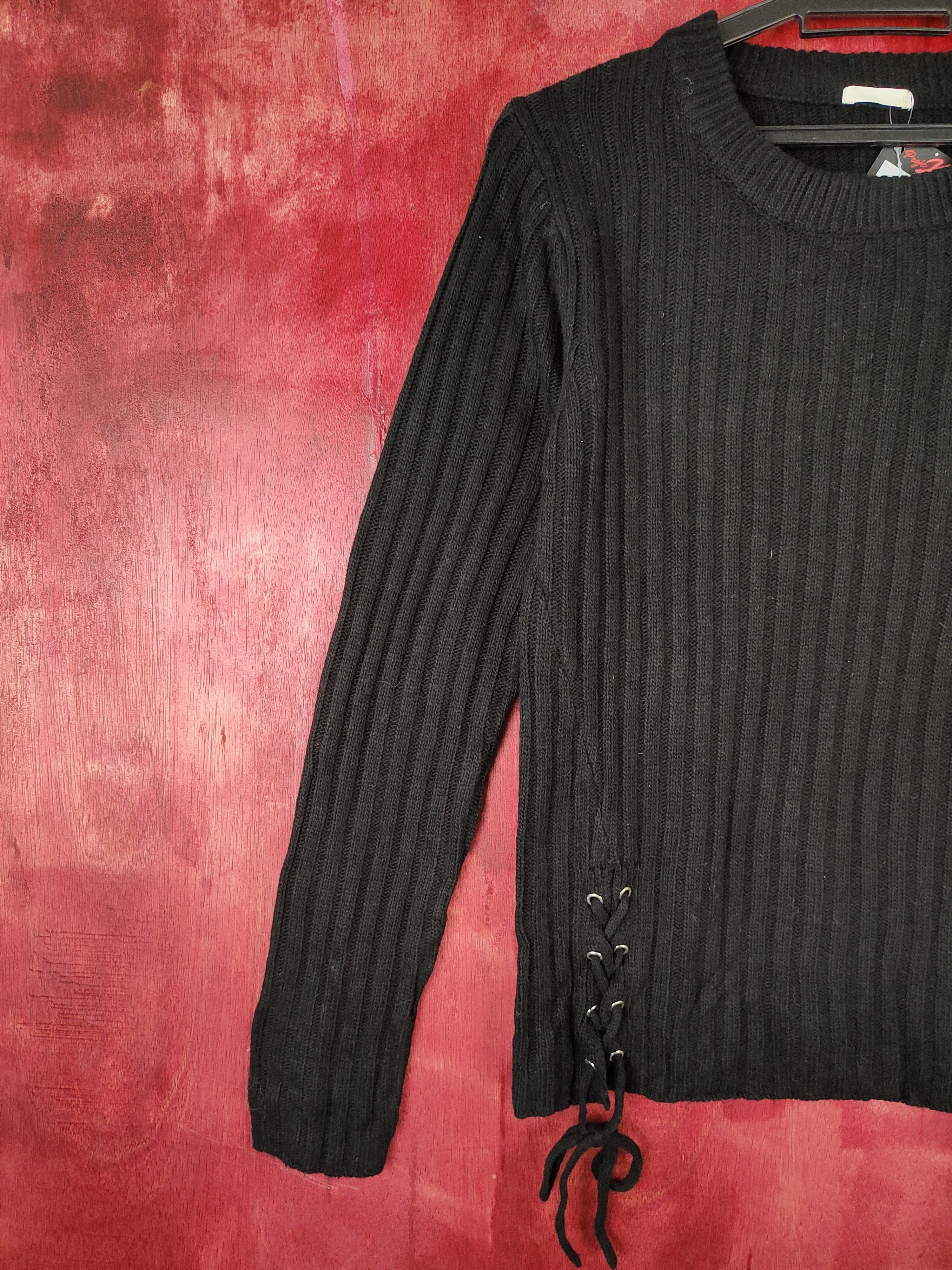 Homespun Knitwear × Japanese Brand × Vintage GU japan Black sweater Knitwear #5188 Size M / US 6-8 / IT 42-44 - 3 Thumbnail