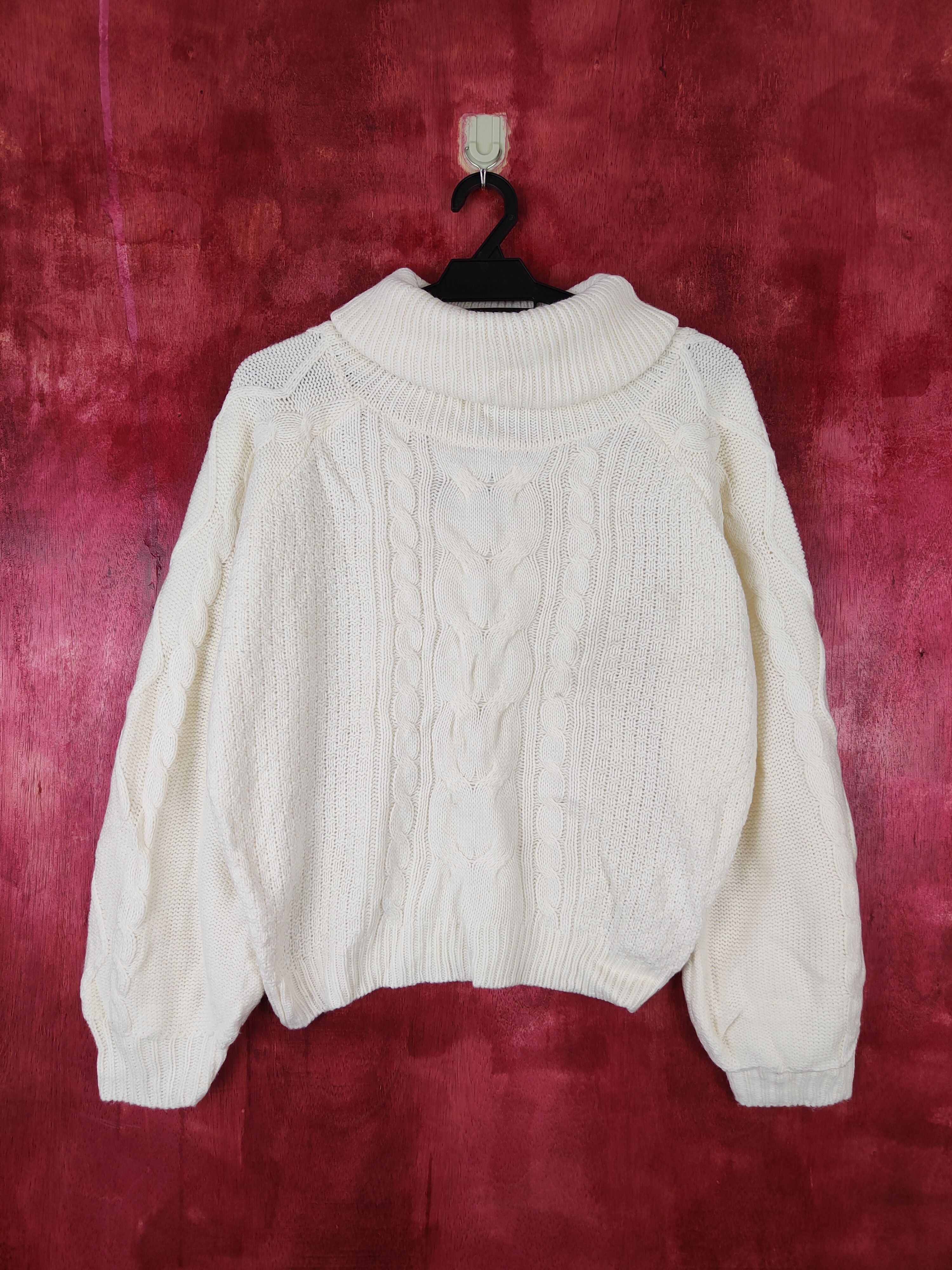 Aran Isles Knitwear × Homespun Knitwear × Japanese Brand Capsule Color White aran isle cable Knitwear #5190 Size L / US 10 / IT 46 - 1 Thumbnail