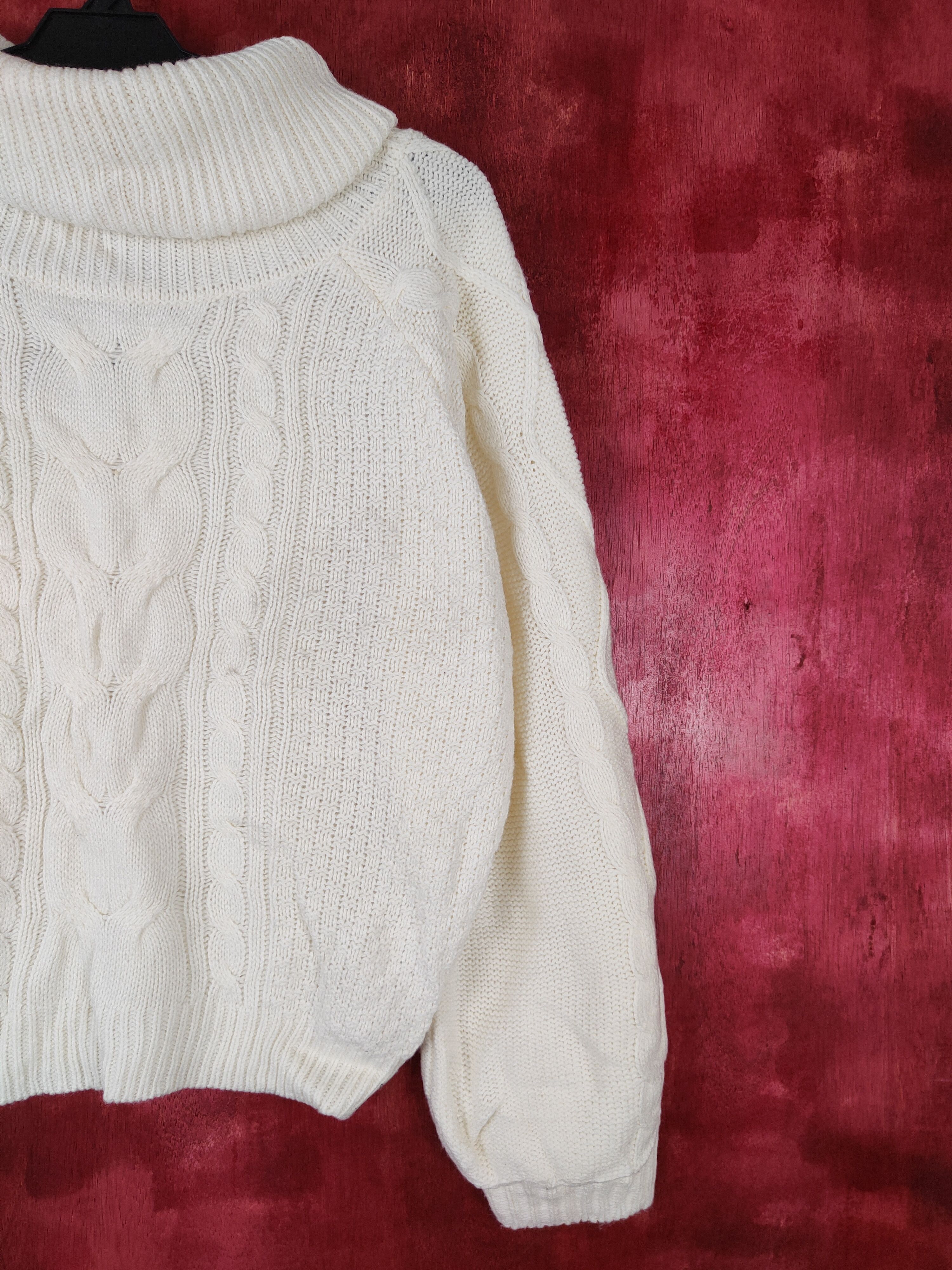 Aran Isles Knitwear × Homespun Knitwear × Japanese Brand Capsule Color White aran isle cable Knitwear #5190 Size L / US 10 / IT 46 - 4 Thumbnail