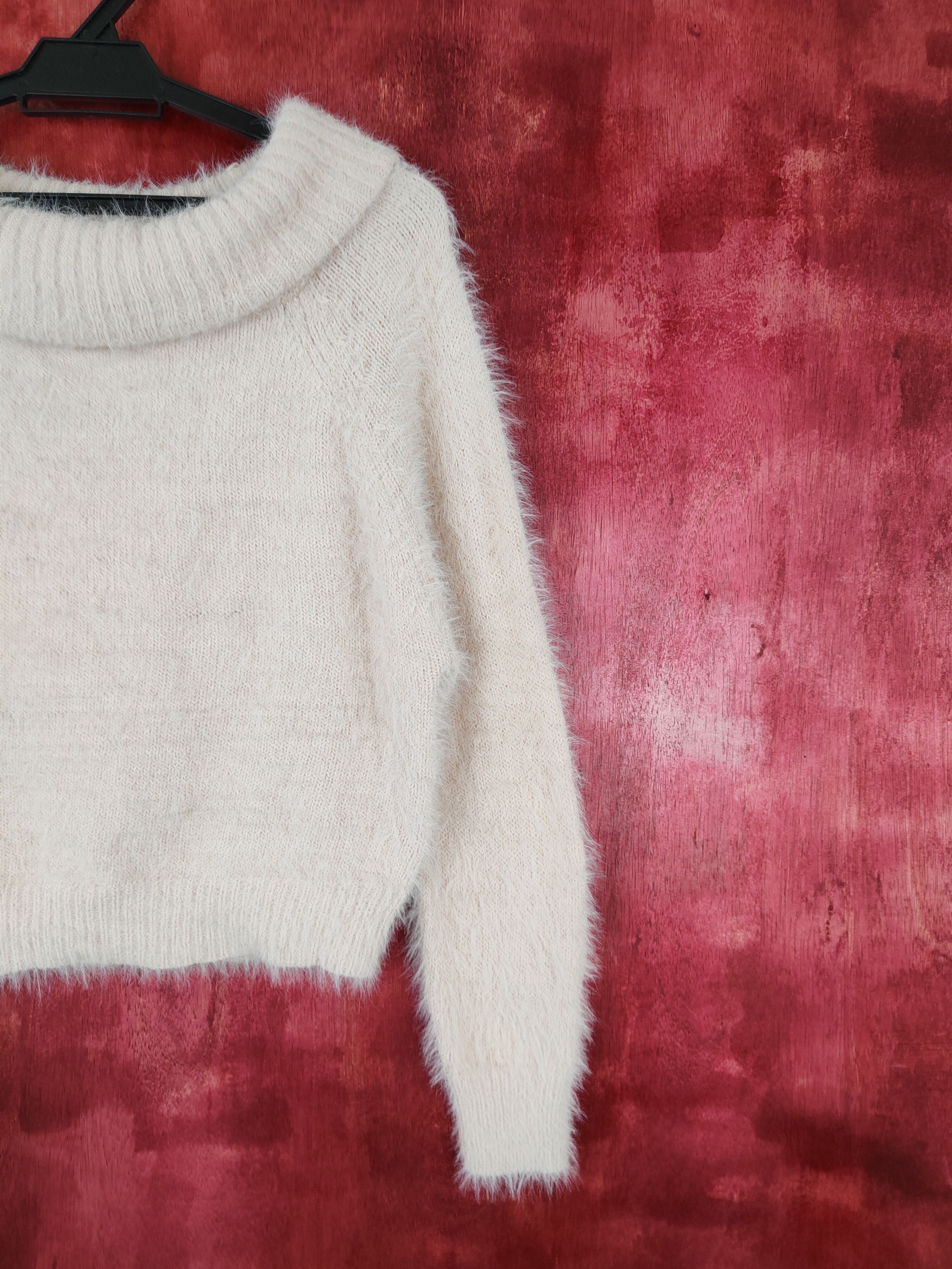 Vintage Khalita Light Pink Shag Shaggy Fur Mohair Knitwear #S404 Size S / US 4 / IT 40 - 4 Thumbnail