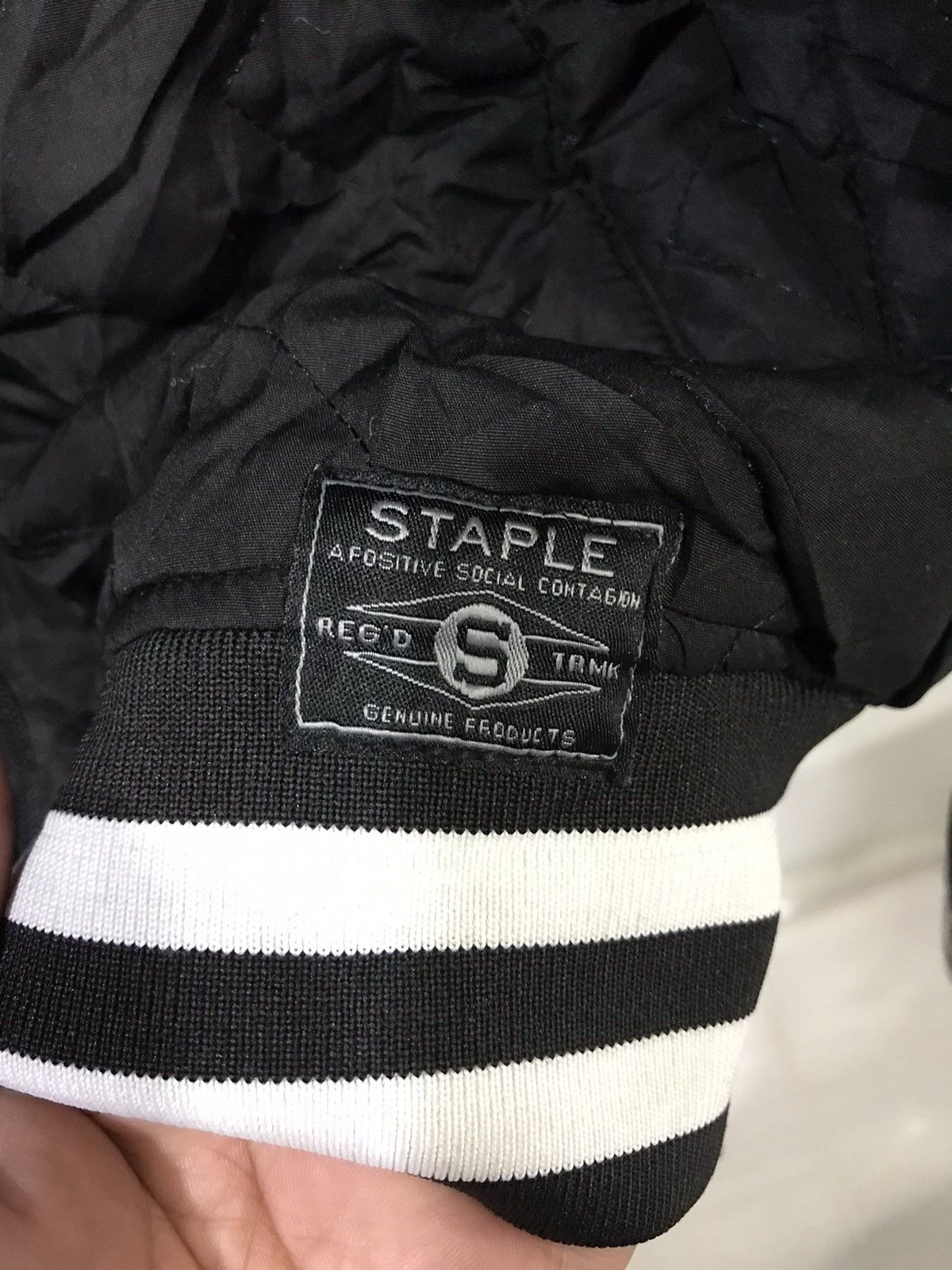 Japanese Brand Staple Big Logo Embroidery Logo Quilted Varsity Style Jacket Size US XL / EU 56 / 4 - 7 Thumbnail