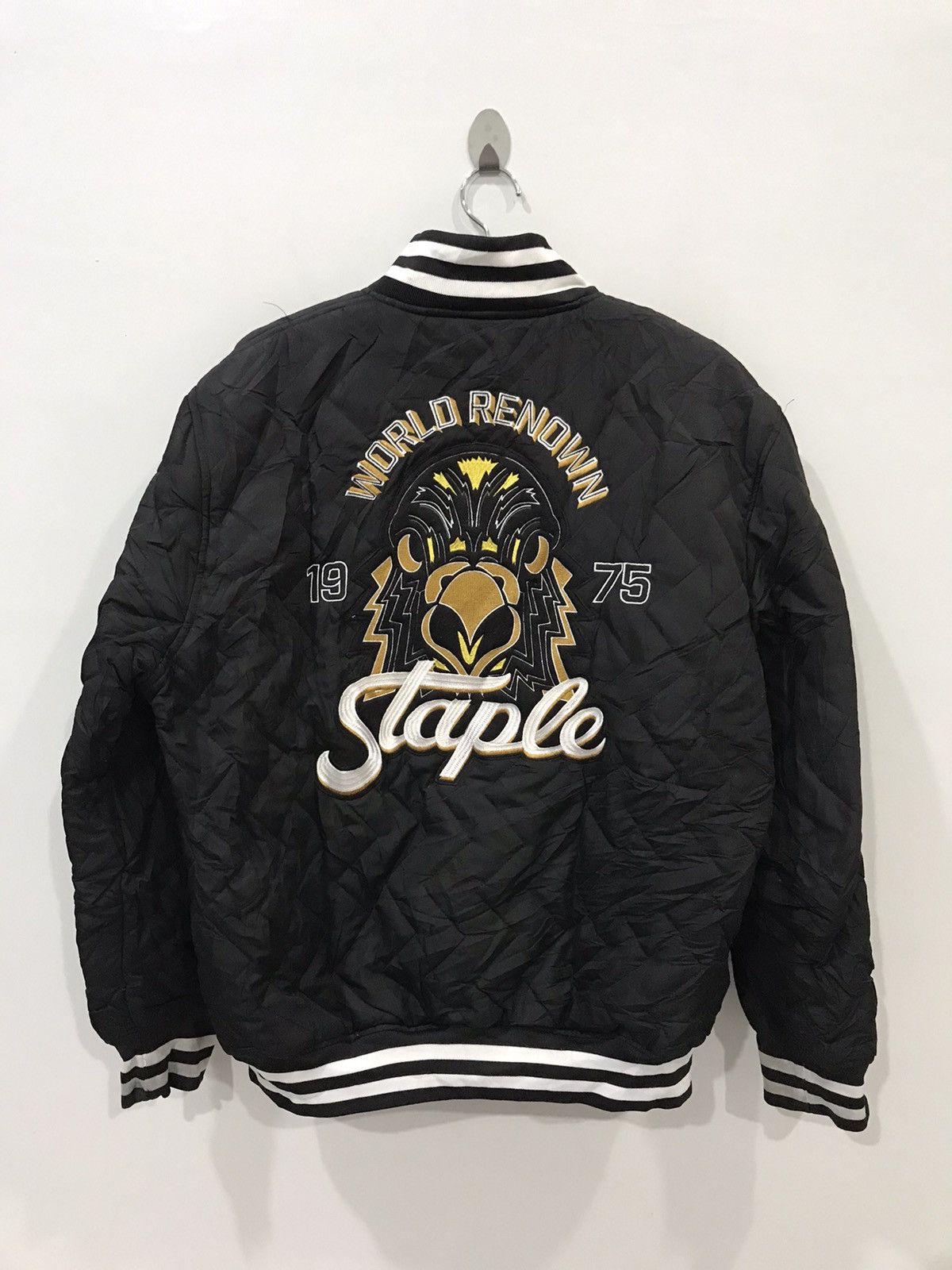 Japanese Brand Staple Big Logo Embroidery Logo Quilted Varsity Style Jacket Size US XL / EU 56 / 4 - 1 Thumbnail