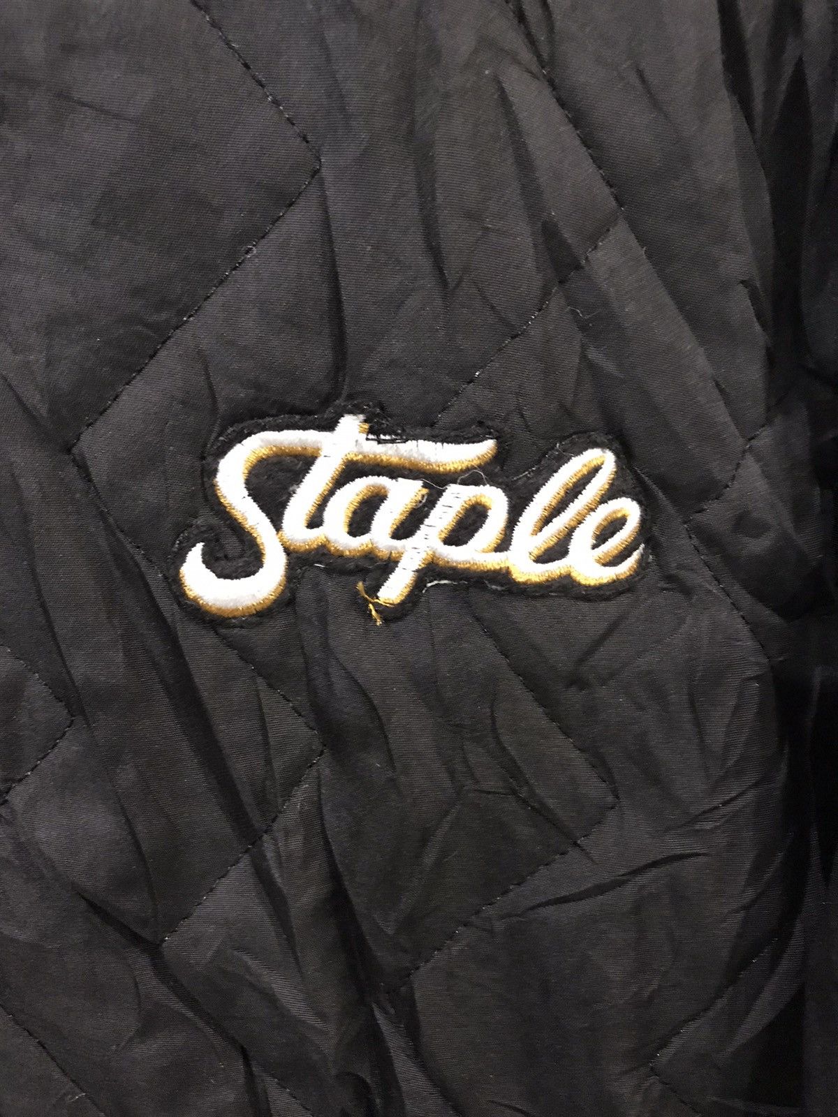 Japanese Brand Staple Big Logo Embroidery Logo Quilted Varsity Style Jacket Size US XL / EU 56 / 4 - 6 Thumbnail