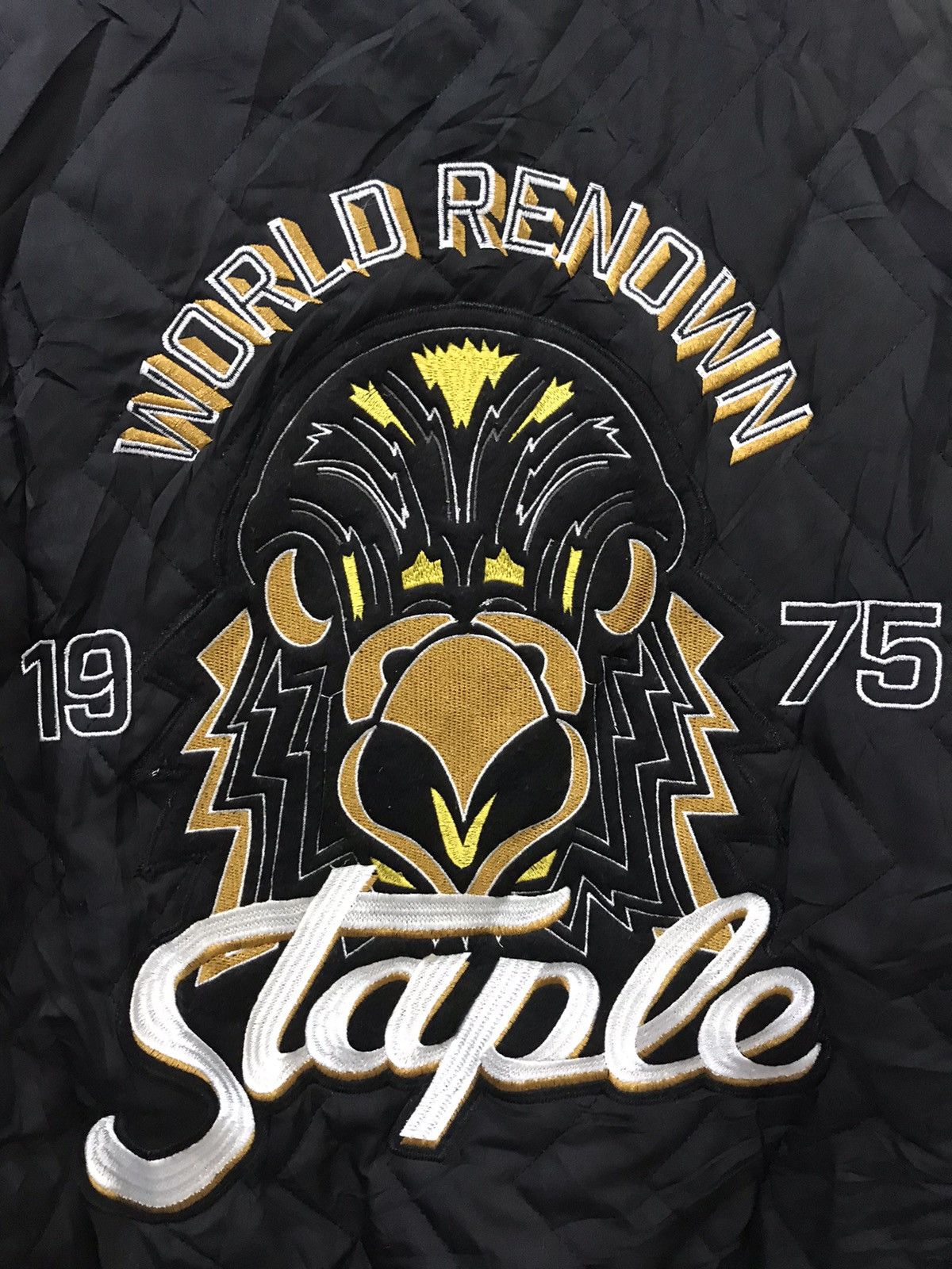 Japanese Brand Staple Big Logo Embroidery Logo Quilted Varsity Style Jacket Size US XL / EU 56 / 4 - 2 Thumbnail