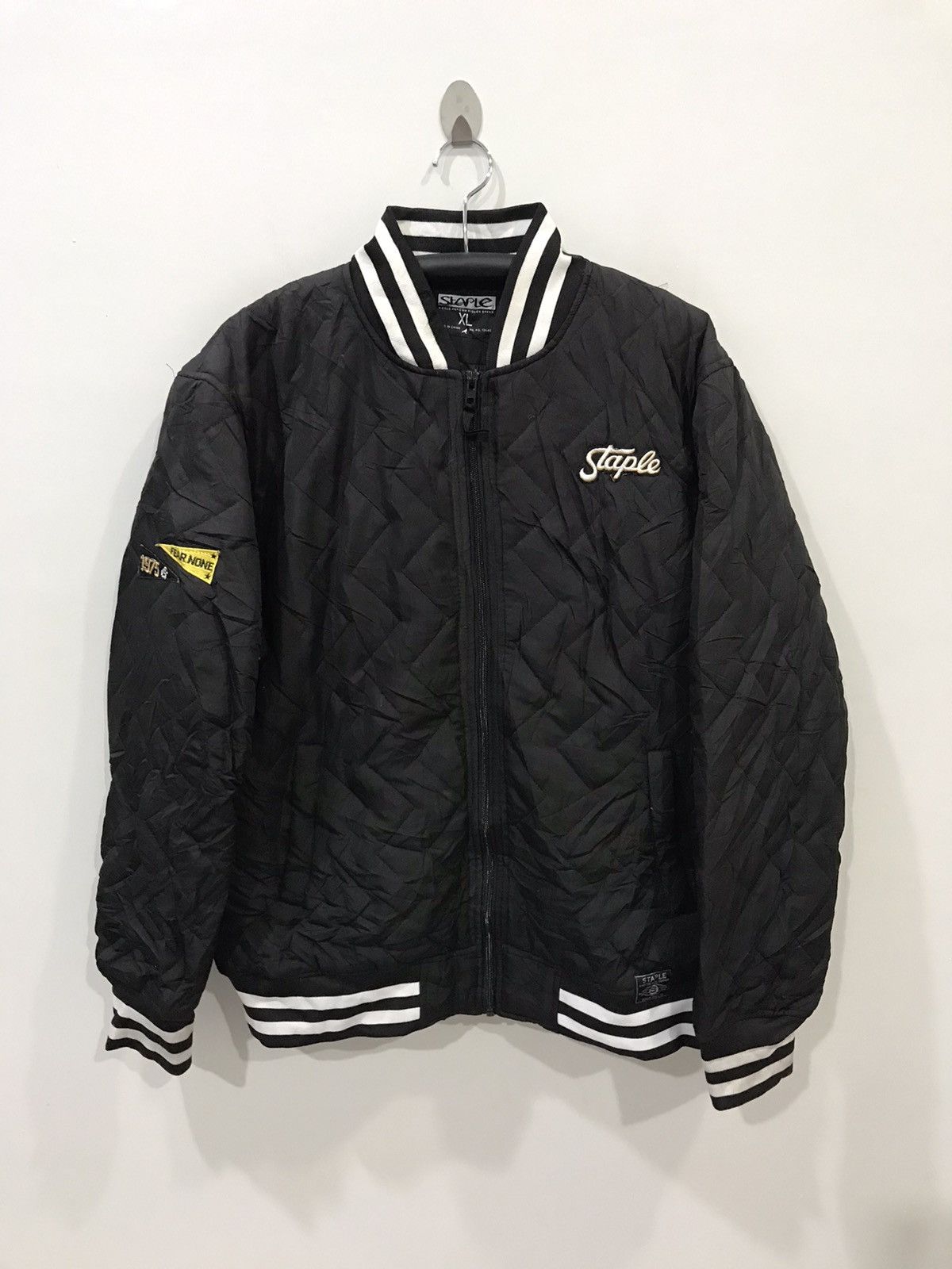 Japanese Brand Staple Big Logo Embroidery Logo Quilted Varsity Style Jacket Size US XL / EU 56 / 4 - 3 Thumbnail