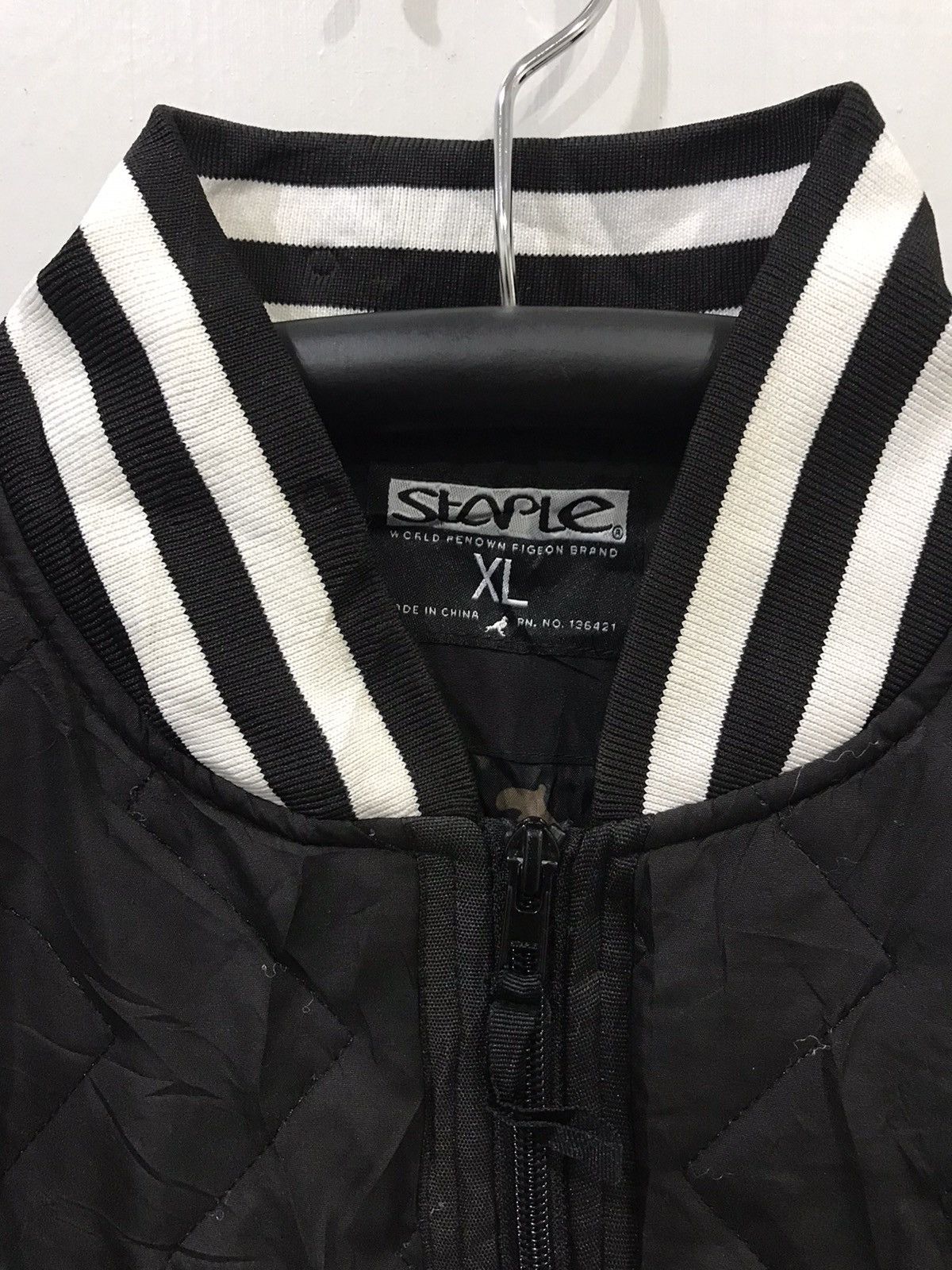 Japanese Brand Staple Big Logo Embroidery Logo Quilted Varsity Style Jacket Size US XL / EU 56 / 4 - 5 Thumbnail
