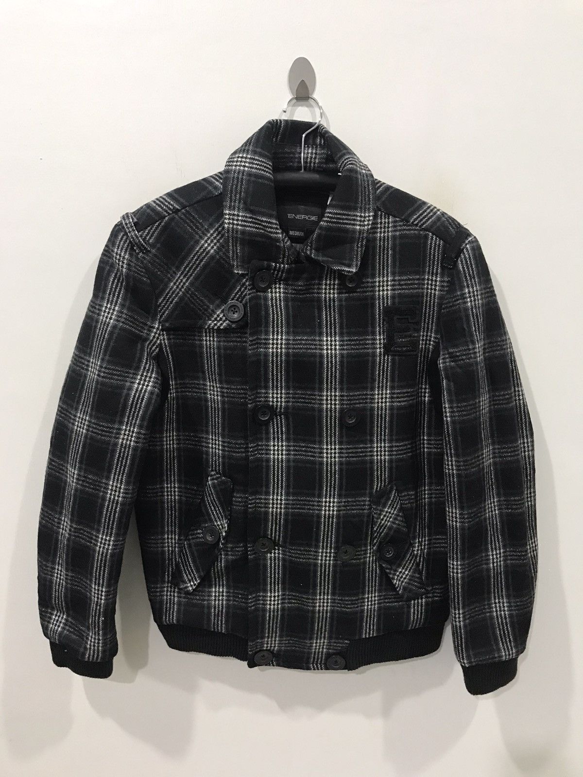 Energie ENERGIE Plaid Double Breast Wool Jacket Size US M / EU 48-50 / 2 - 1 Thumbnail