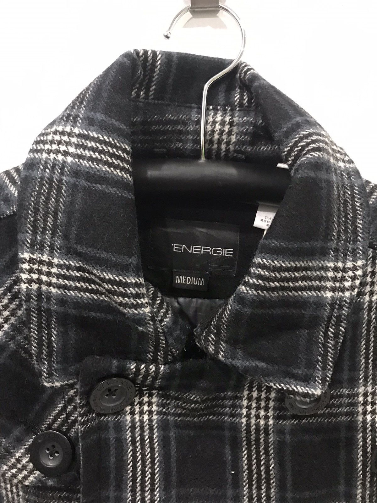 Energie ENERGIE Plaid Double Breast Wool Jacket Size US M / EU 48-50 / 2 - 2 Thumbnail