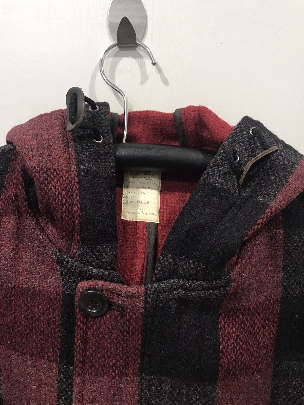 Japanese Brand BACK NUMBER Japan Skinny Fit Plaid Military Wool Parka Size US M / EU 48-50 / 2 - 2 Thumbnail