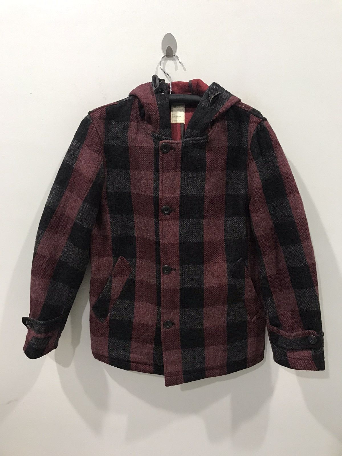 BACK NUMBER Japan Skinny Fit Plaid Military Wool Parka