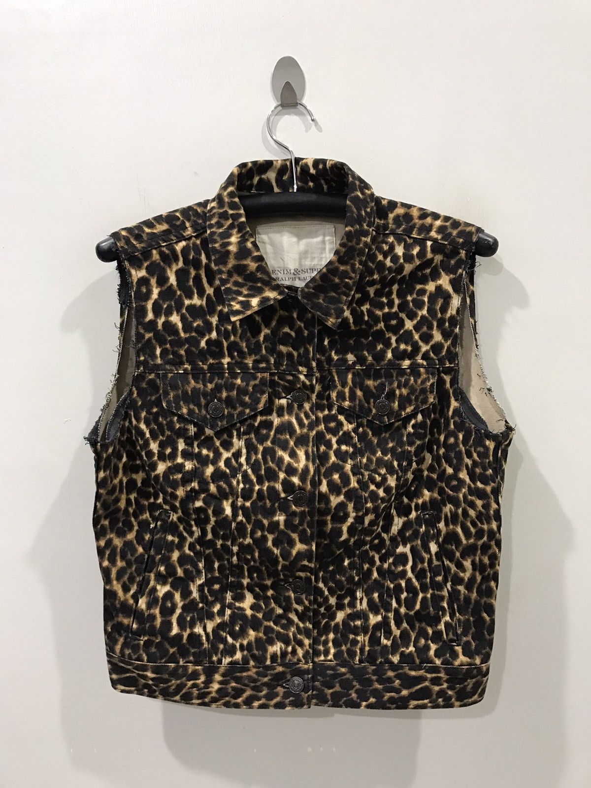 Denim & Supply Ralph Lauren WOMEN🔥DENIM&SUPPLY RALPH LAUREN Denim Leopard Custom Vest Size S / US 4 / IT 40 - 1 Thumbnail