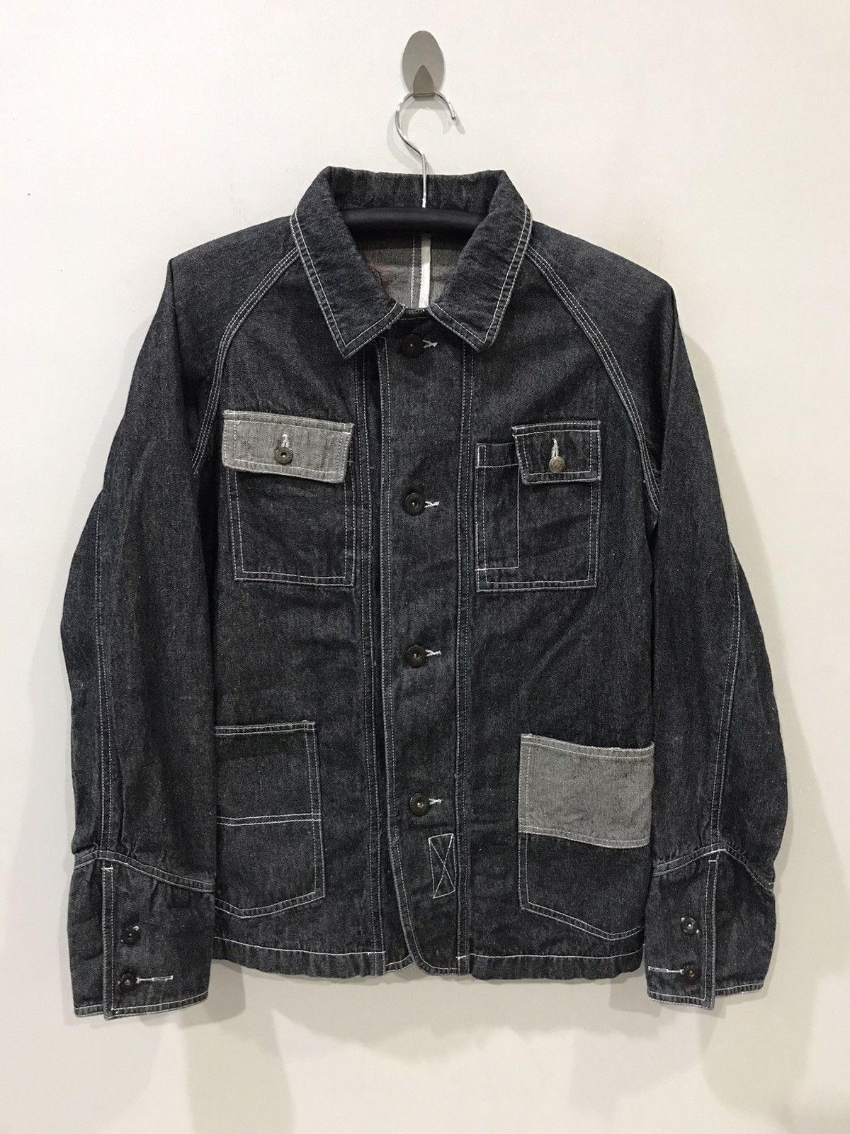 Japanese Brand Japanese Denim Two Tones Chore Jacket Size US L / EU 52-54 / 3 - 3 Thumbnail