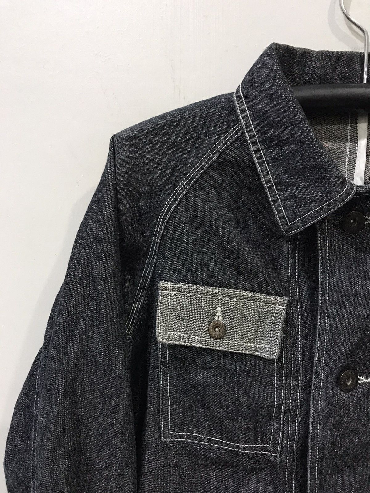 Japanese Brand Japanese Denim Two Tones Chore Jacket Size US L / EU 52-54 / 3 - 6 Thumbnail
