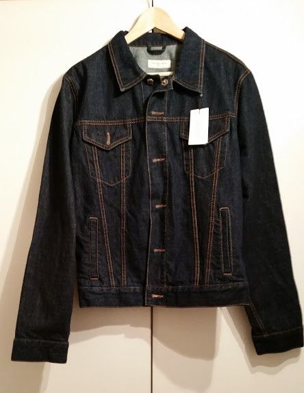 Denim jacket with elbow patch