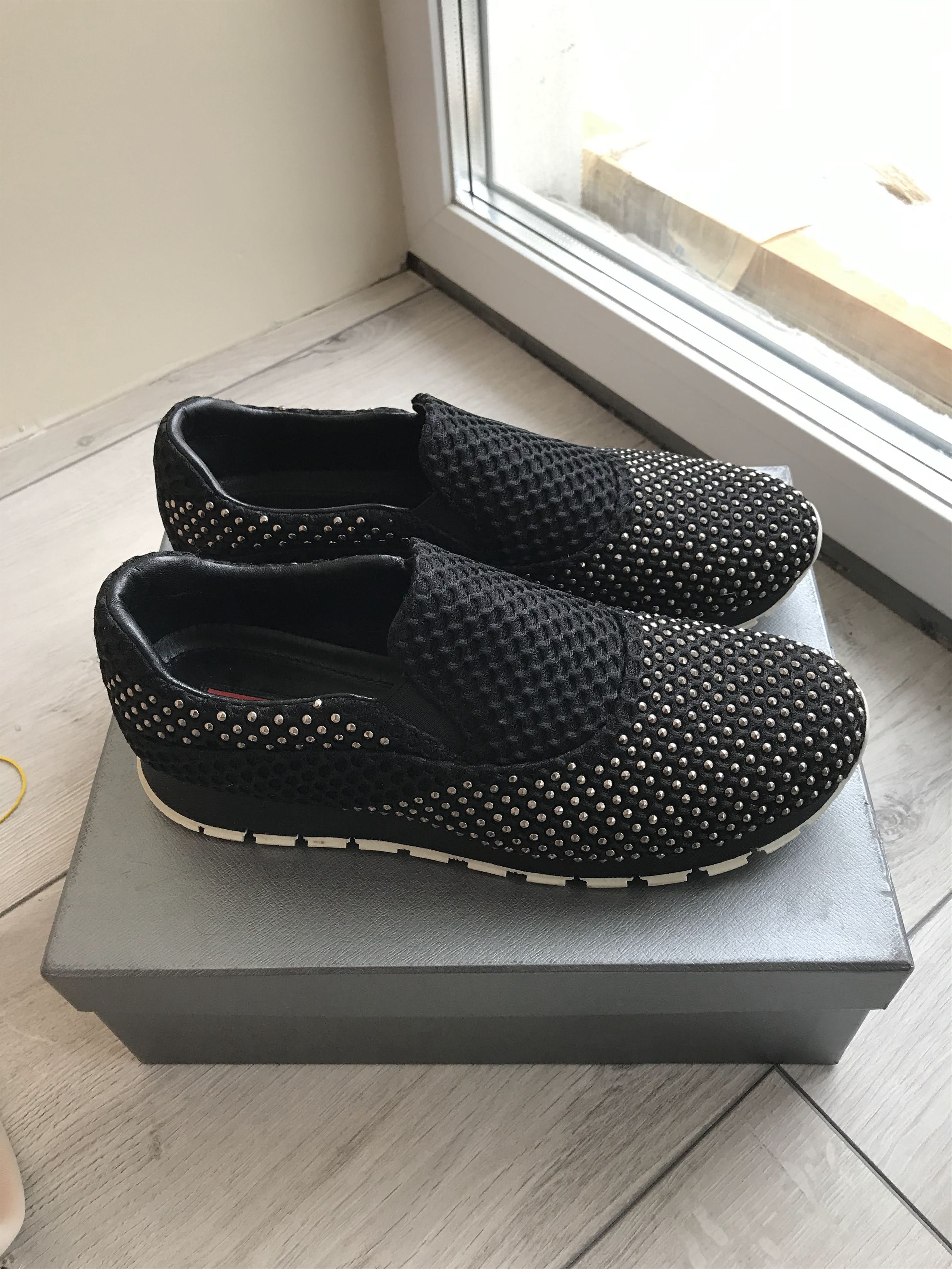 Prada Prada Bee Running 3 Studded Sneakers Size US 10 / IT 40 - 2 Thumbnail