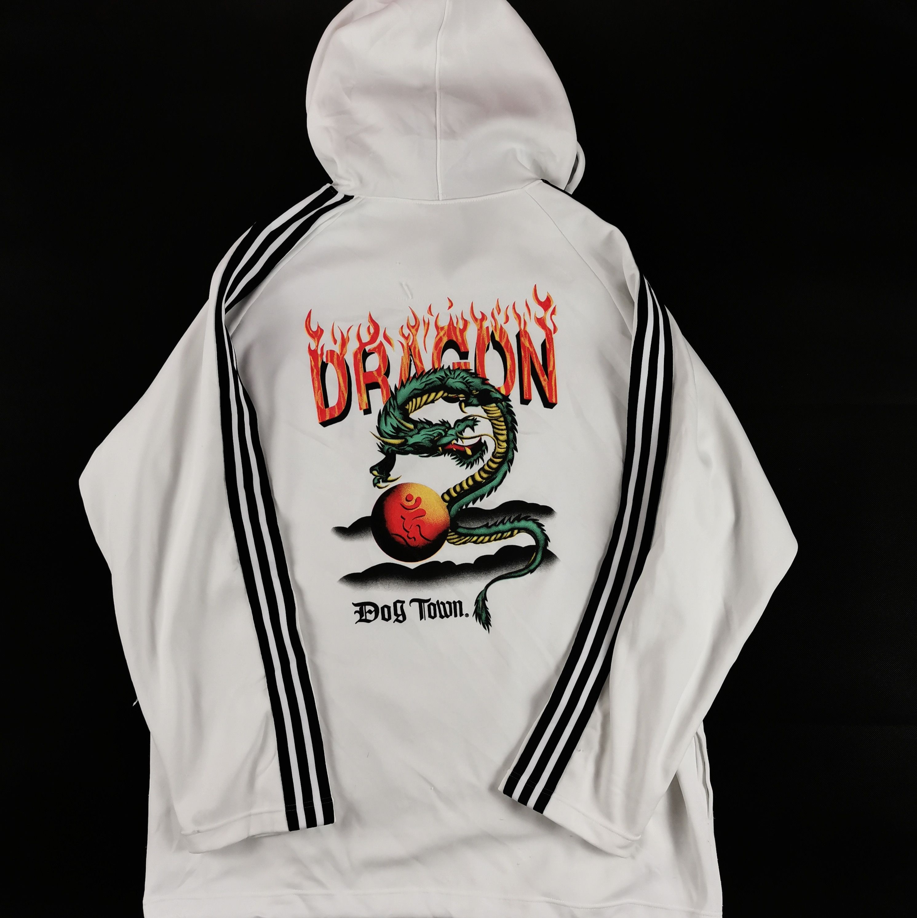 Dogtown × Vintage Rare Vintage DOG TOWN Dragon Print Skater Hoodie Size US XL / EU 56 / 4 - 4 Thumbnail