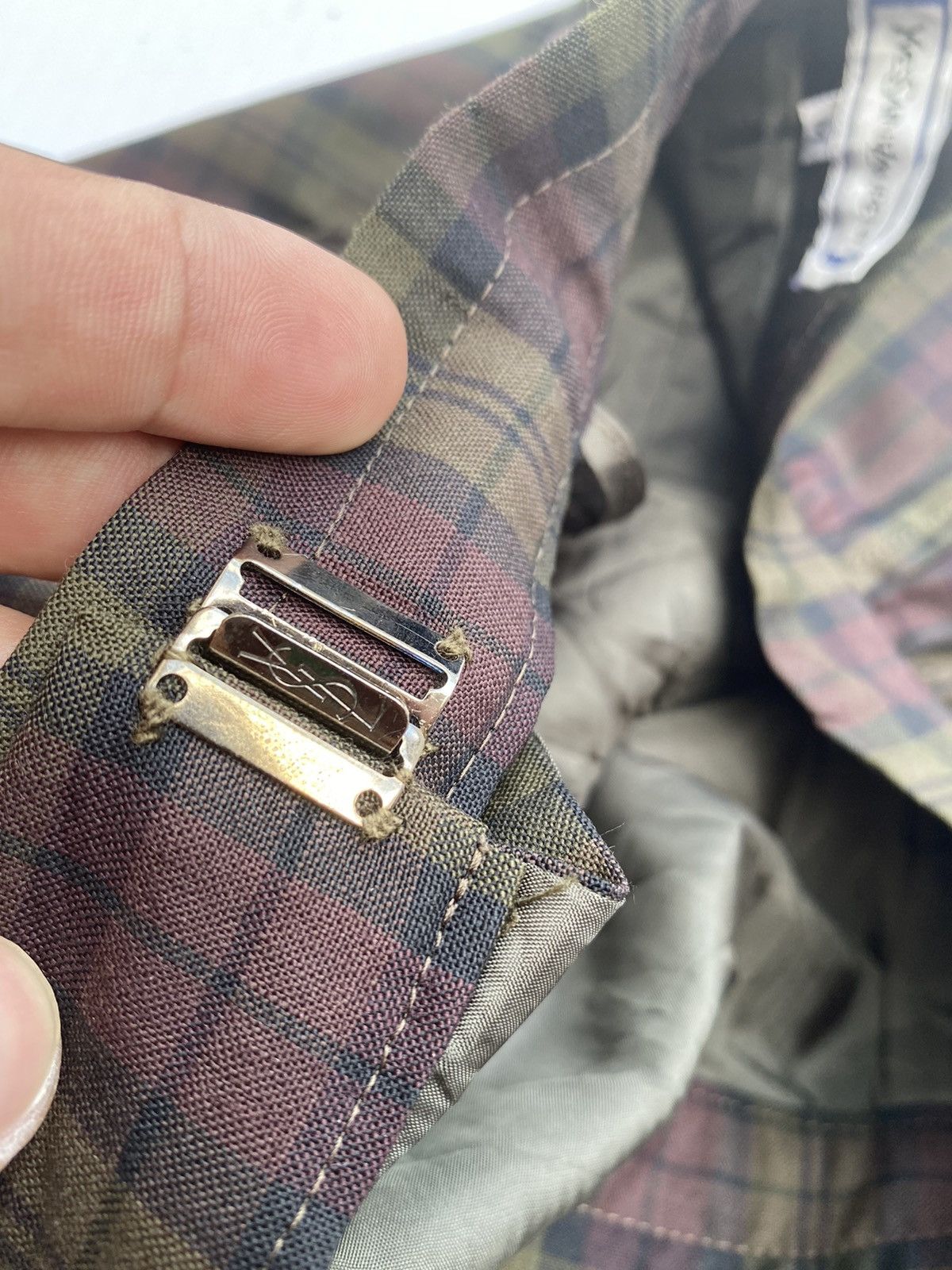 Vintage × Yves Saint Laurent Vintage 90s YSL tartan plaid skirt Size 24" / US 00 / IT 34 - 4 Thumbnail