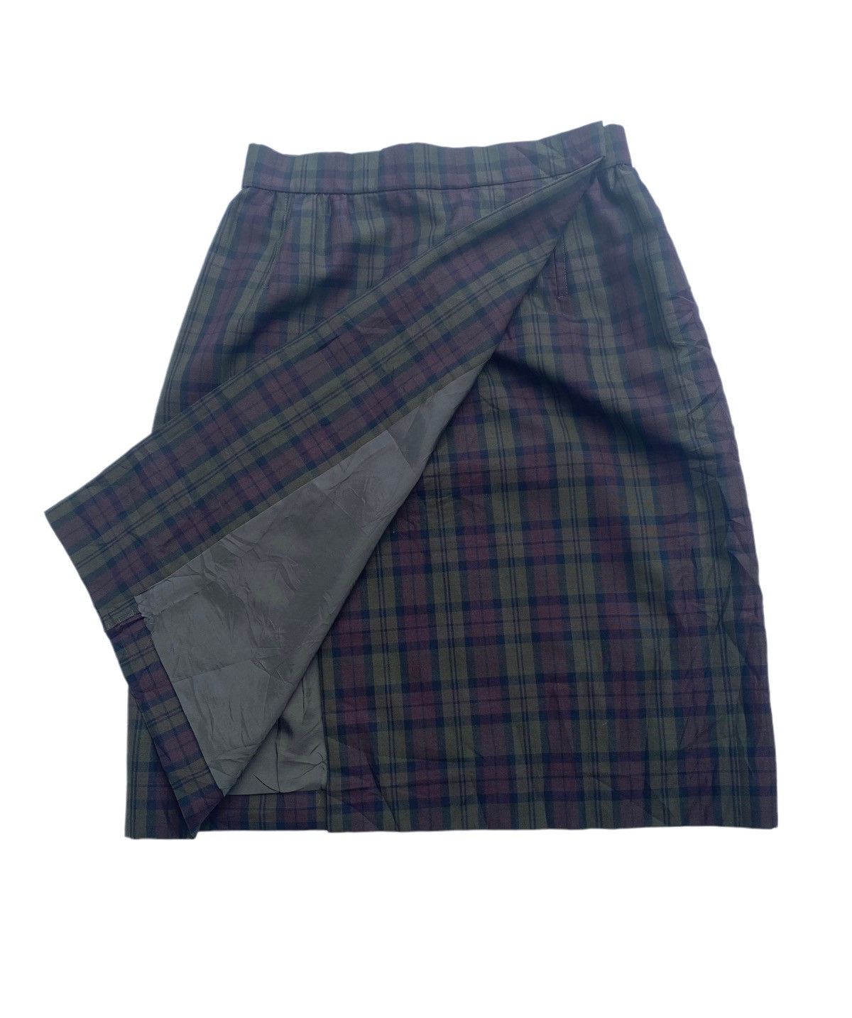 Vintage × Yves Saint Laurent Vintage 90s YSL tartan plaid skirt Size 24" / US 00 / IT 34 - 2 Thumbnail