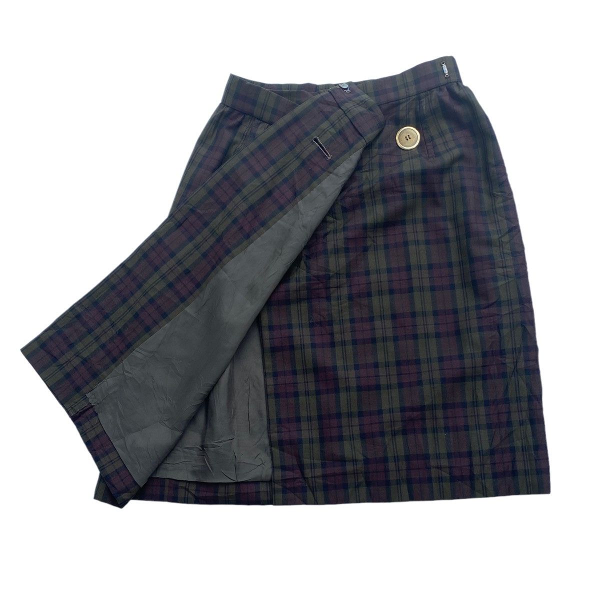 Vintage × Yves Saint Laurent Vintage 90s YSL tartan plaid skirt Size 24" / US 00 / IT 34 - 3 Thumbnail