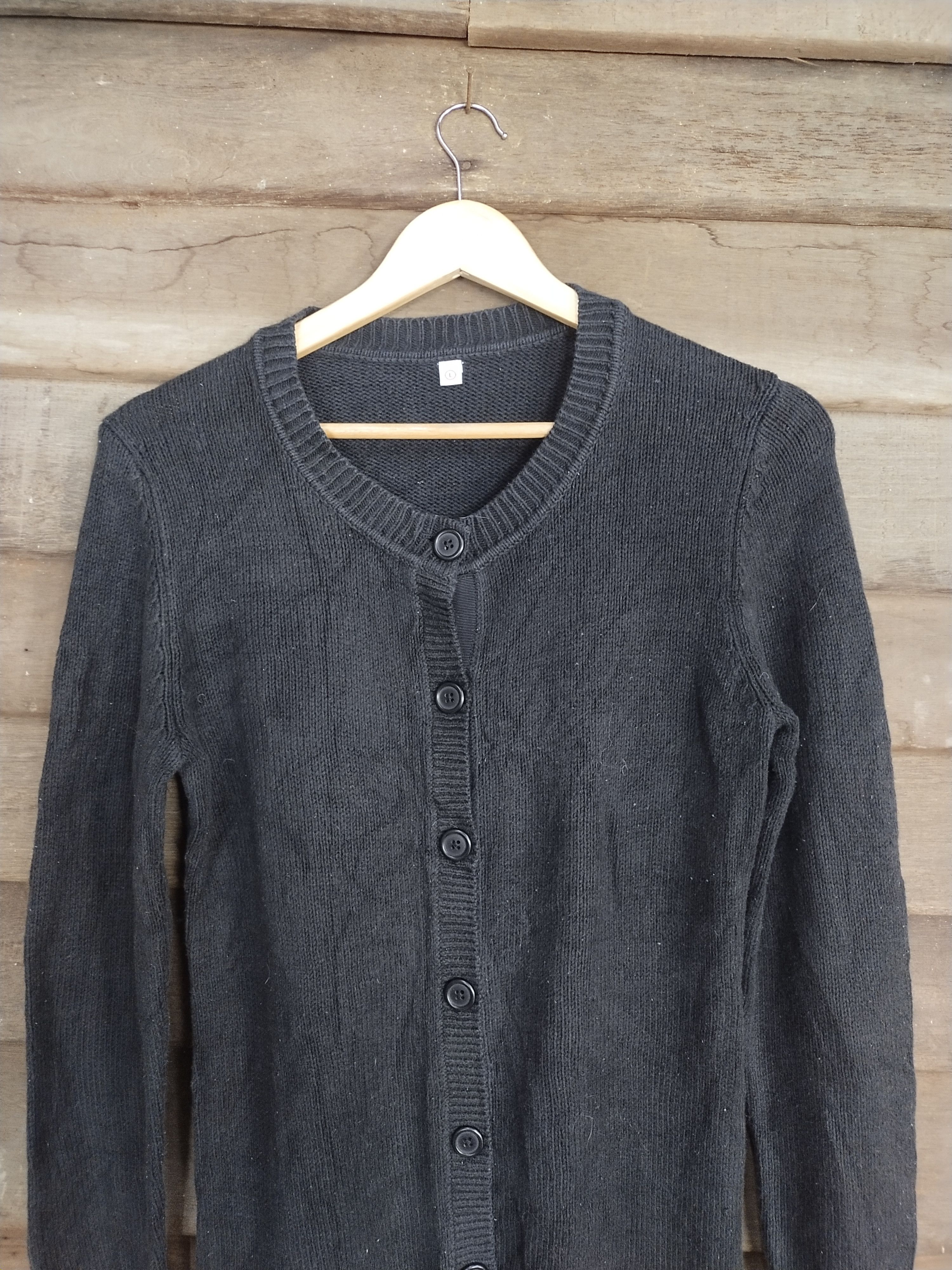 Japanese Brand × Uniqlo Uniqlo black cardigan #S211 Size L / US 10 / IT 46 - 2 Thumbnail