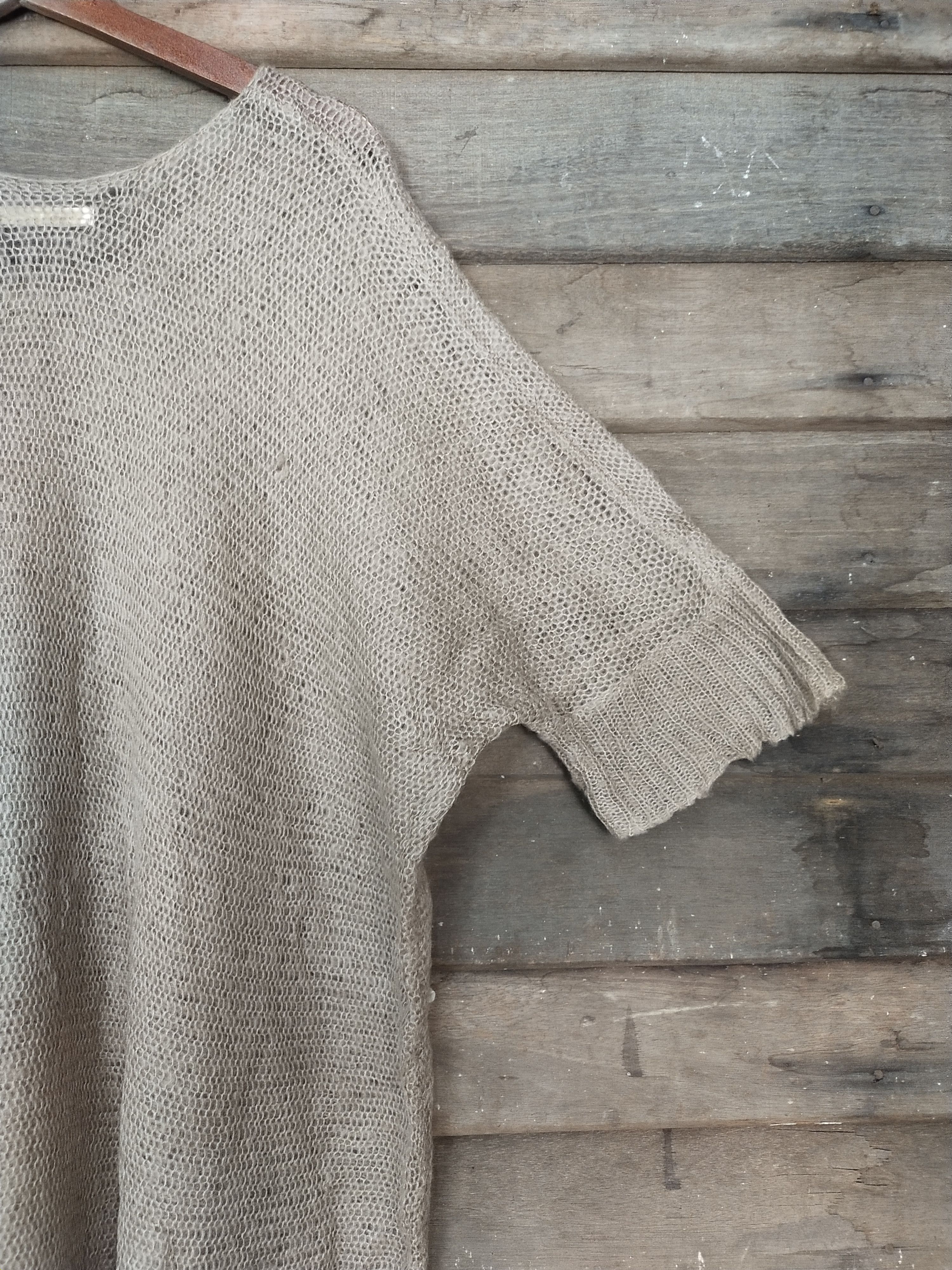 Japanese Brand Q.B.A brown mohair crochet knitwear #S212 Size M / US 6-8 / IT 42-44 - 9 Thumbnail