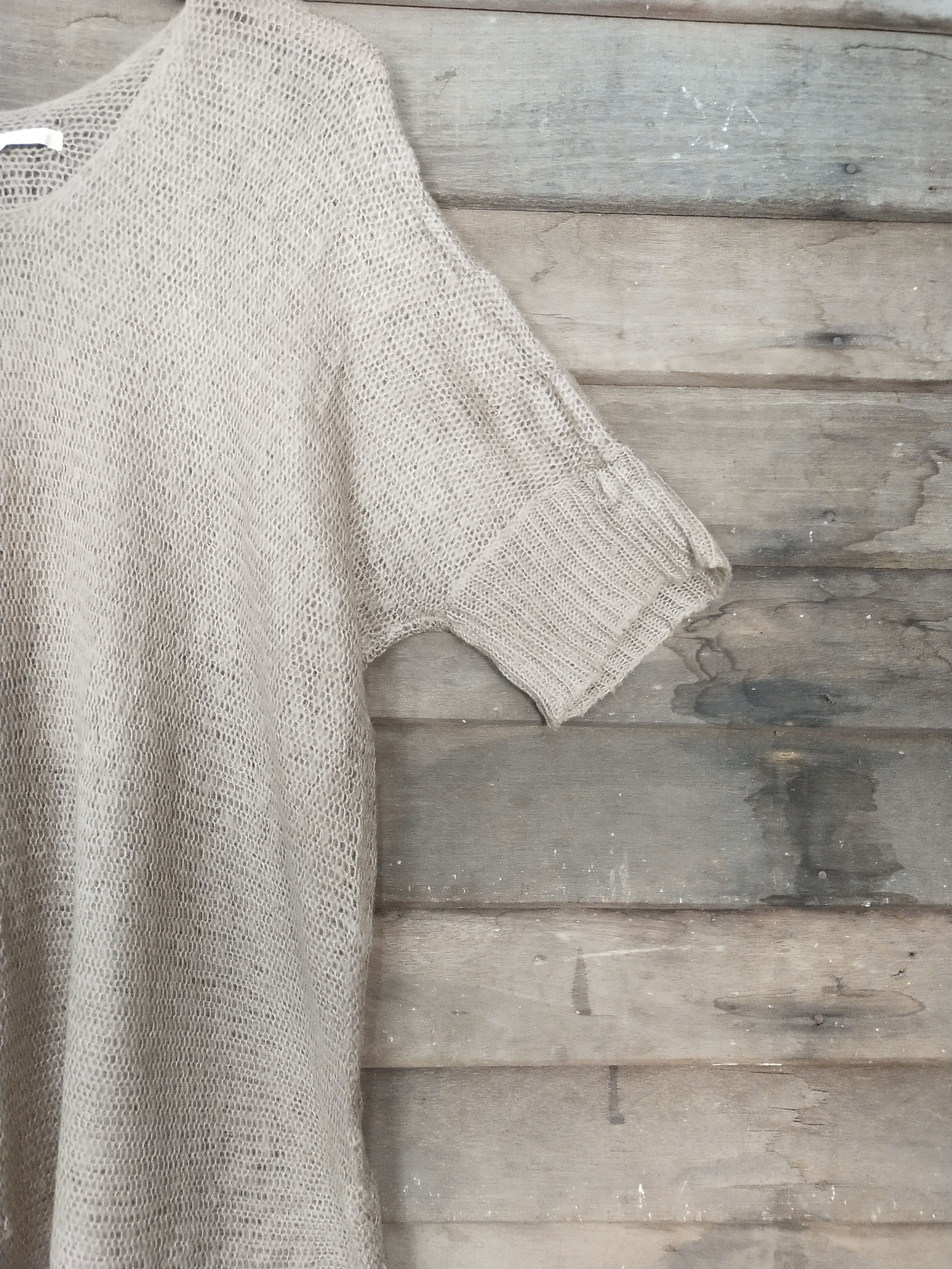 Japanese Brand Q.B.A brown mohair crochet knitwear #S212 Size M / US 6-8 / IT 42-44 - 3 Thumbnail