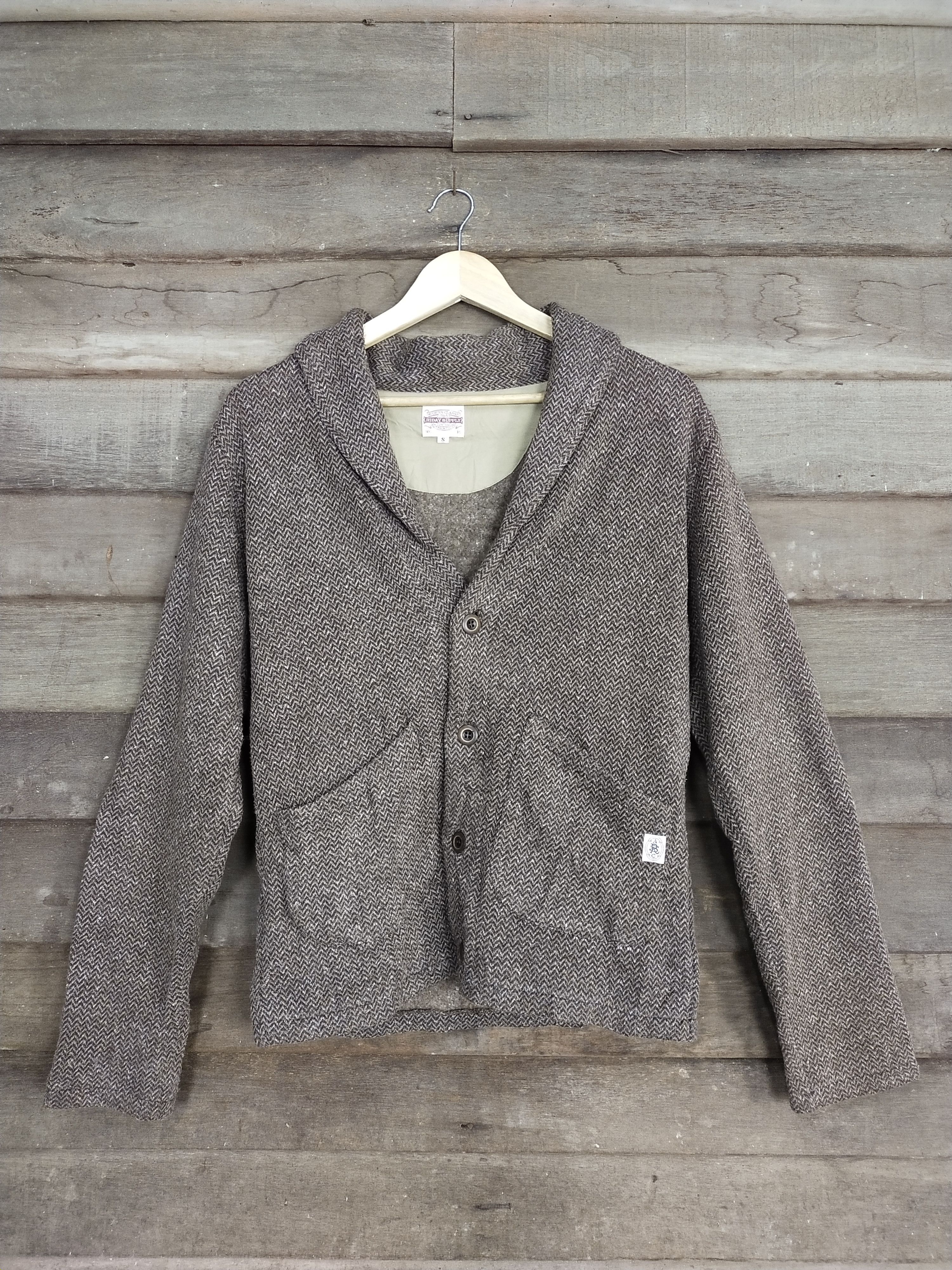 Japanese Brand Riday supply made in japan brown cardigan Jacket #S217 Size US S / EU 44-46 / 1 - 1 Thumbnail