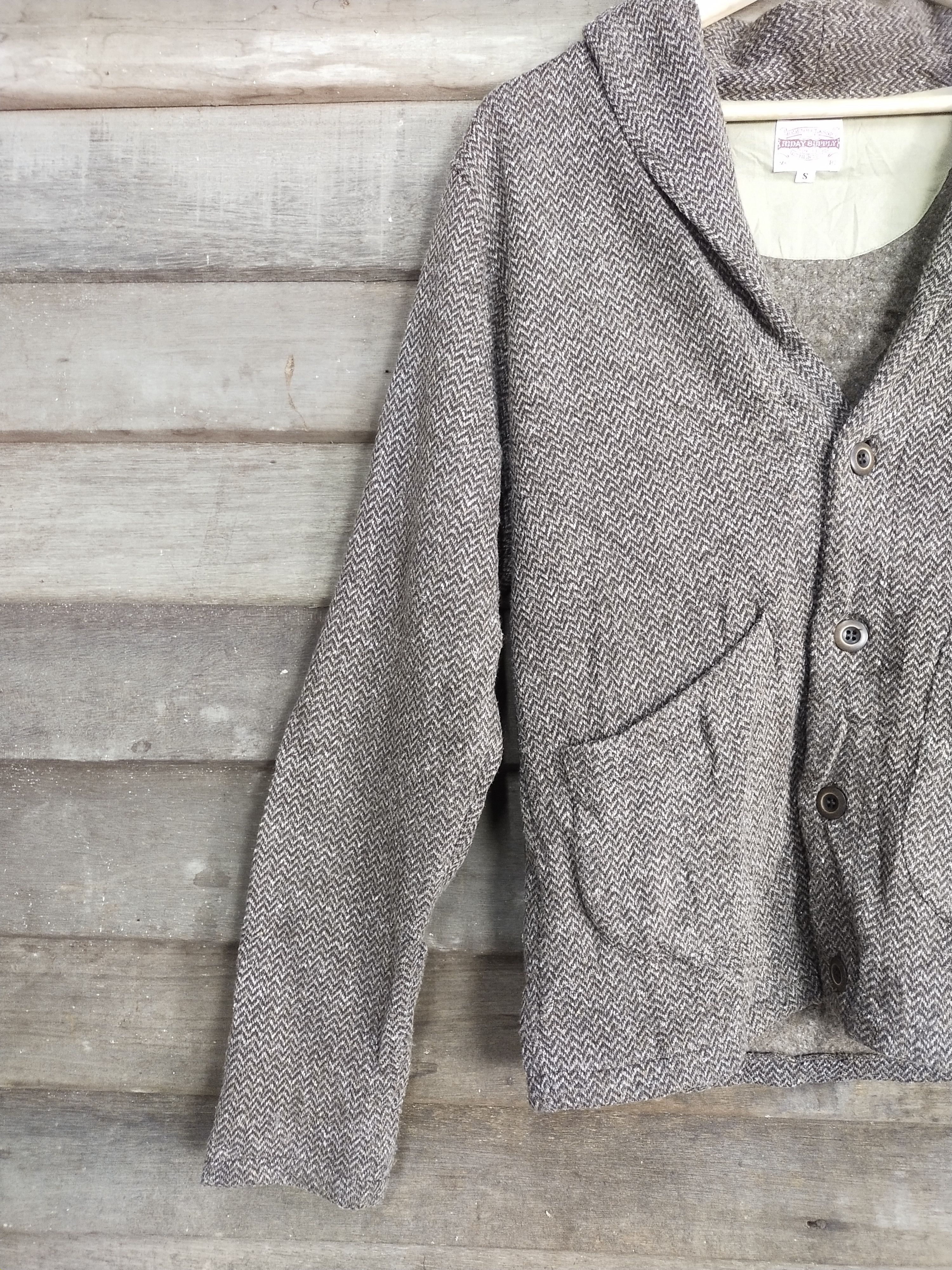 Japanese Brand Riday supply made in japan brown cardigan Jacket #S217 Size US S / EU 44-46 / 1 - 3 Thumbnail