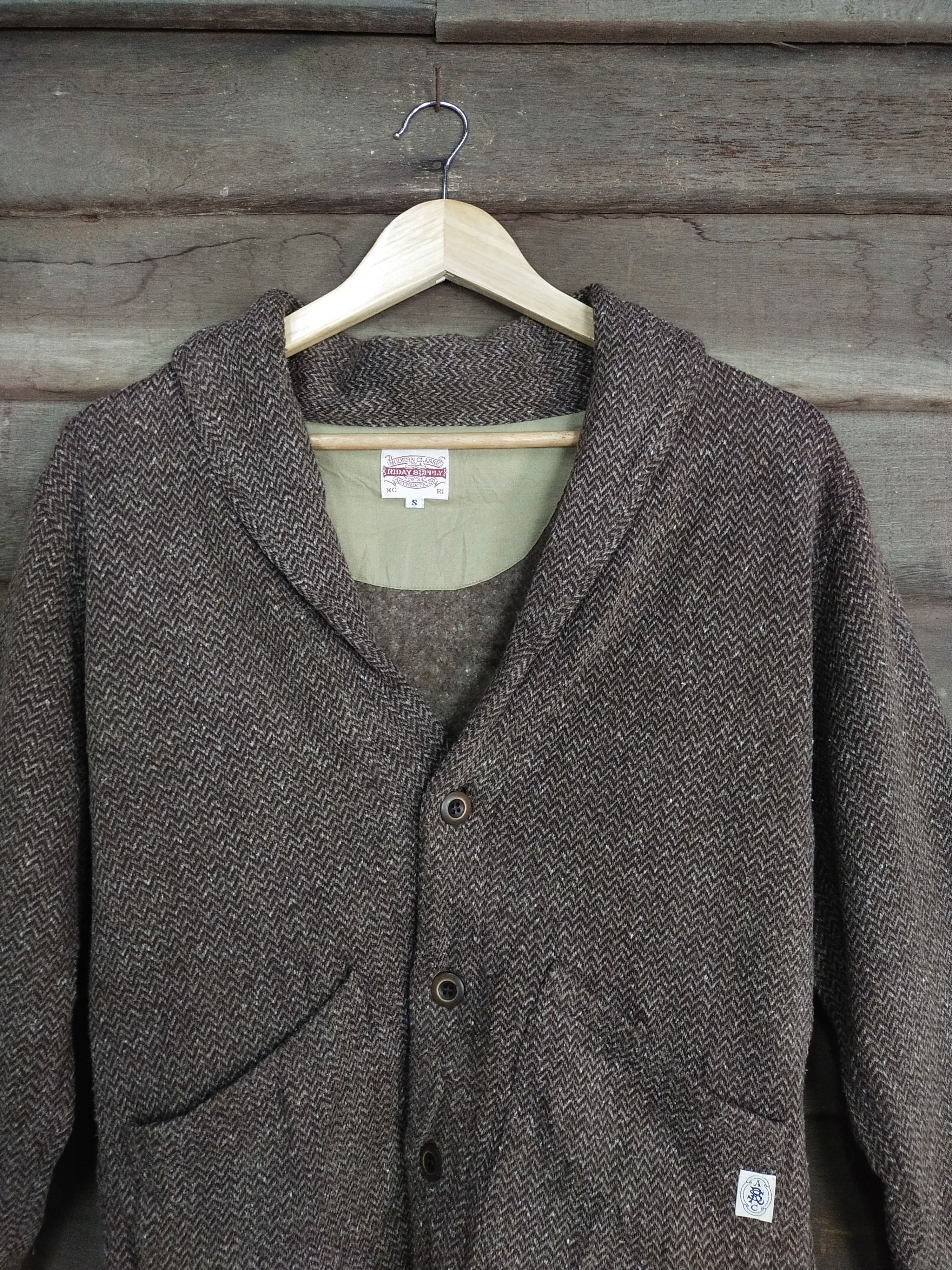 Japanese Brand Riday supply made in japan brown cardigan Jacket #S217 Size US S / EU 44-46 / 1 - 2 Thumbnail