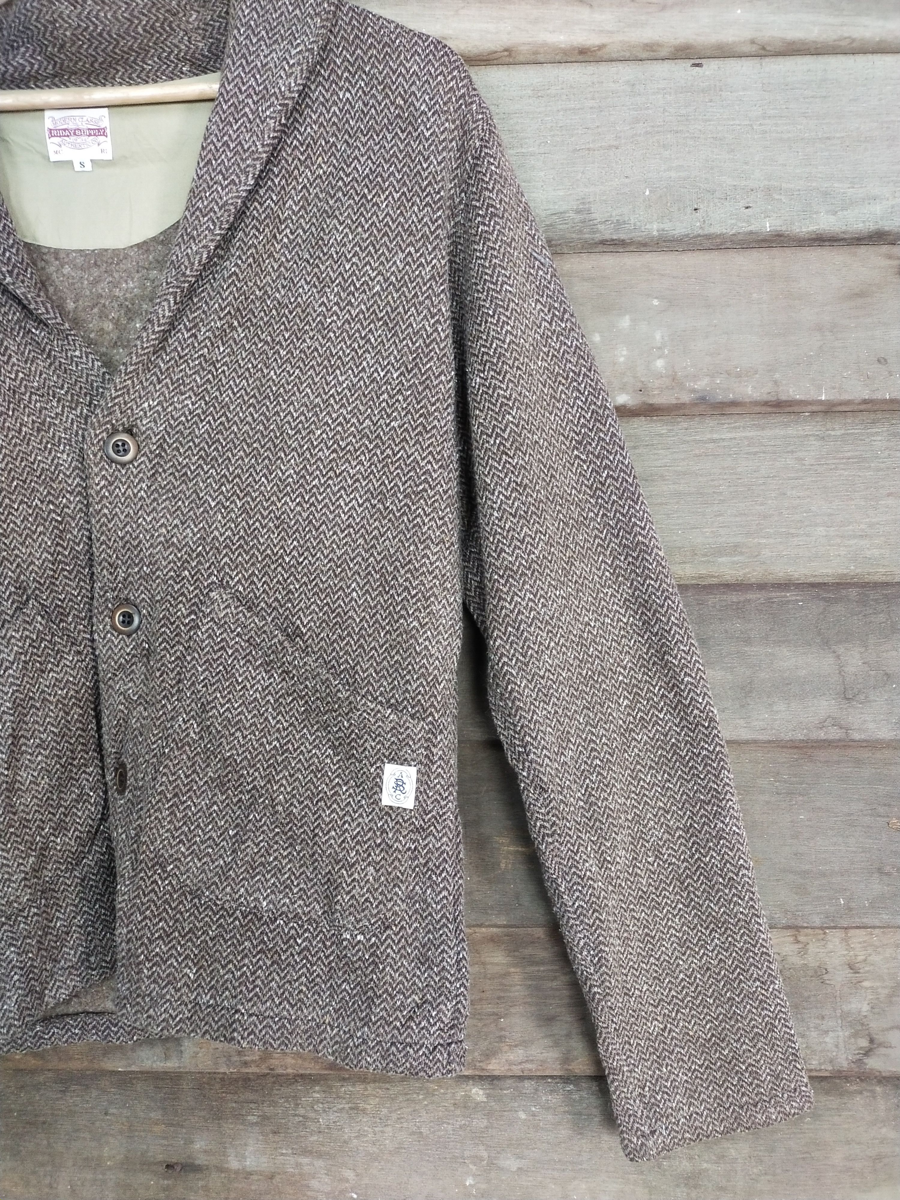 Japanese Brand Riday supply made in japan brown cardigan Jacket #S217 Size US S / EU 44-46 / 1 - 5 Thumbnail