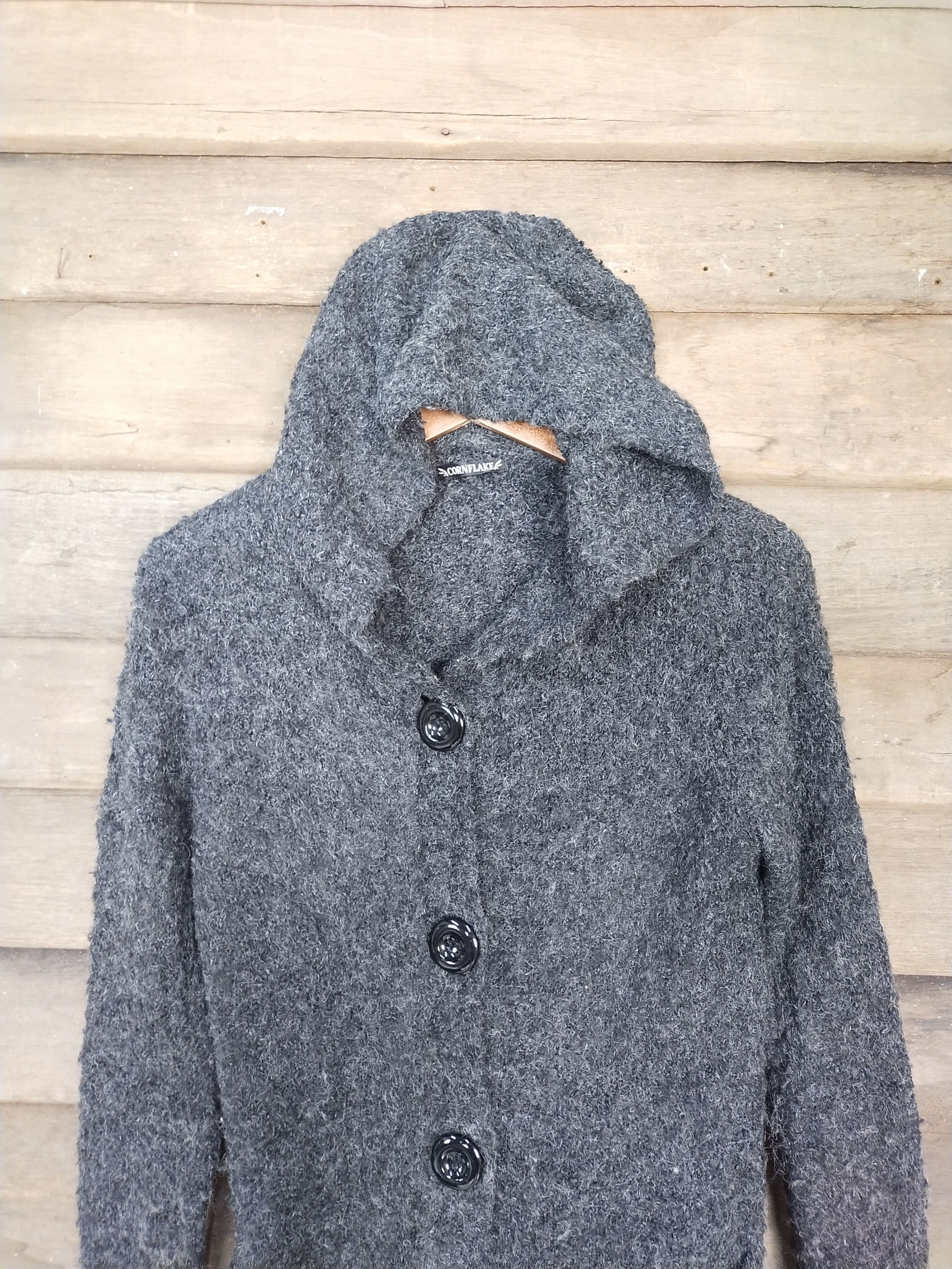 Japanese Brand Cornflake big button black cardigan #S220 Size M / US 6-8 / IT 42-44 - 2 Thumbnail