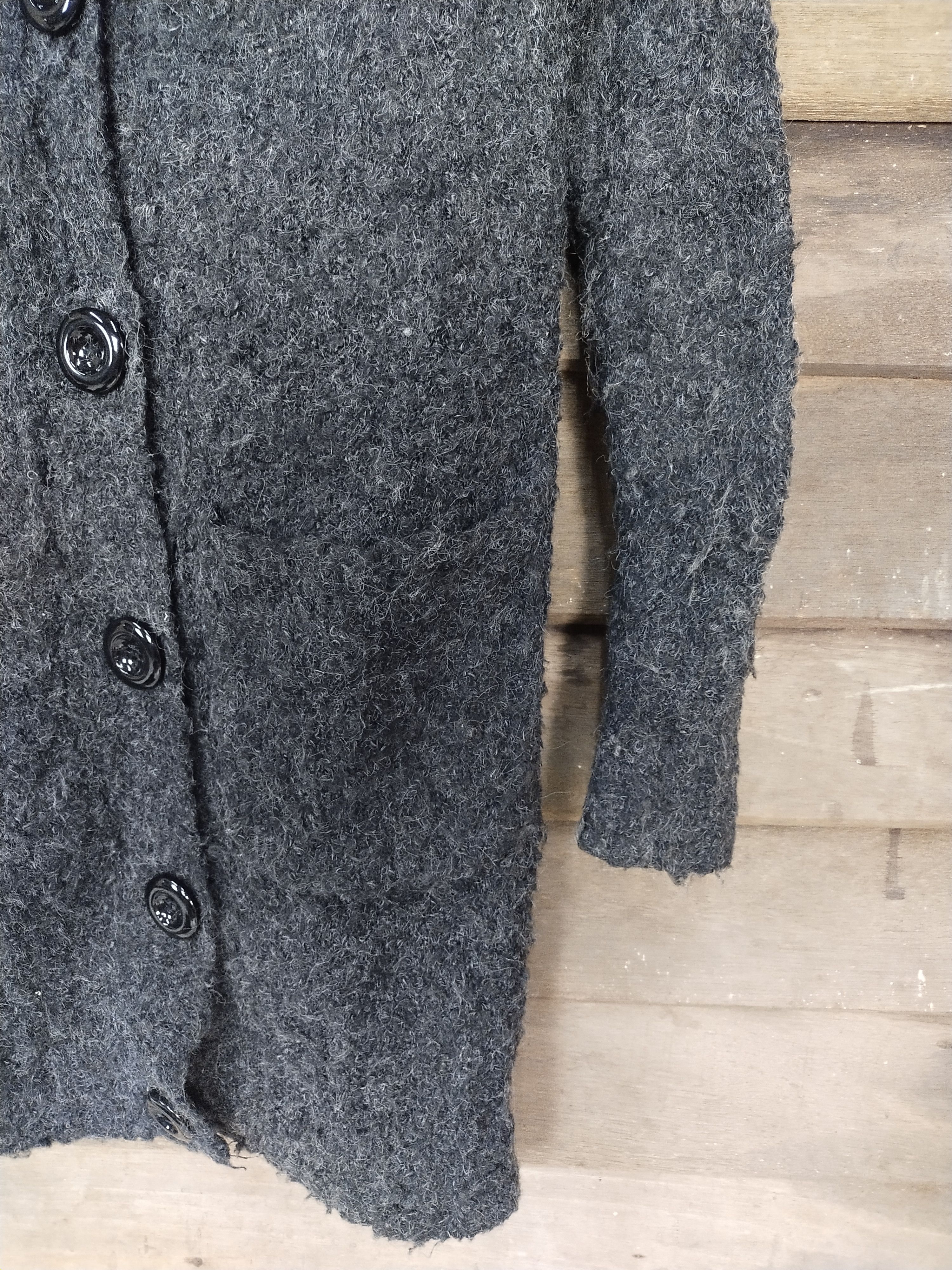 Japanese Brand Cornflake big button black cardigan #S220 Size M / US 6-8 / IT 42-44 - 4 Thumbnail