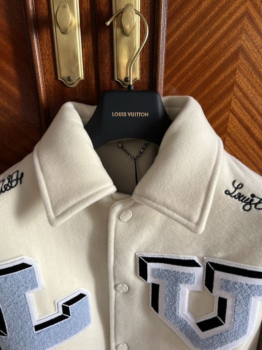 Louis Vuitton Louis Vuitton Varsity Jacket White Cream Abloh Size 50 (L