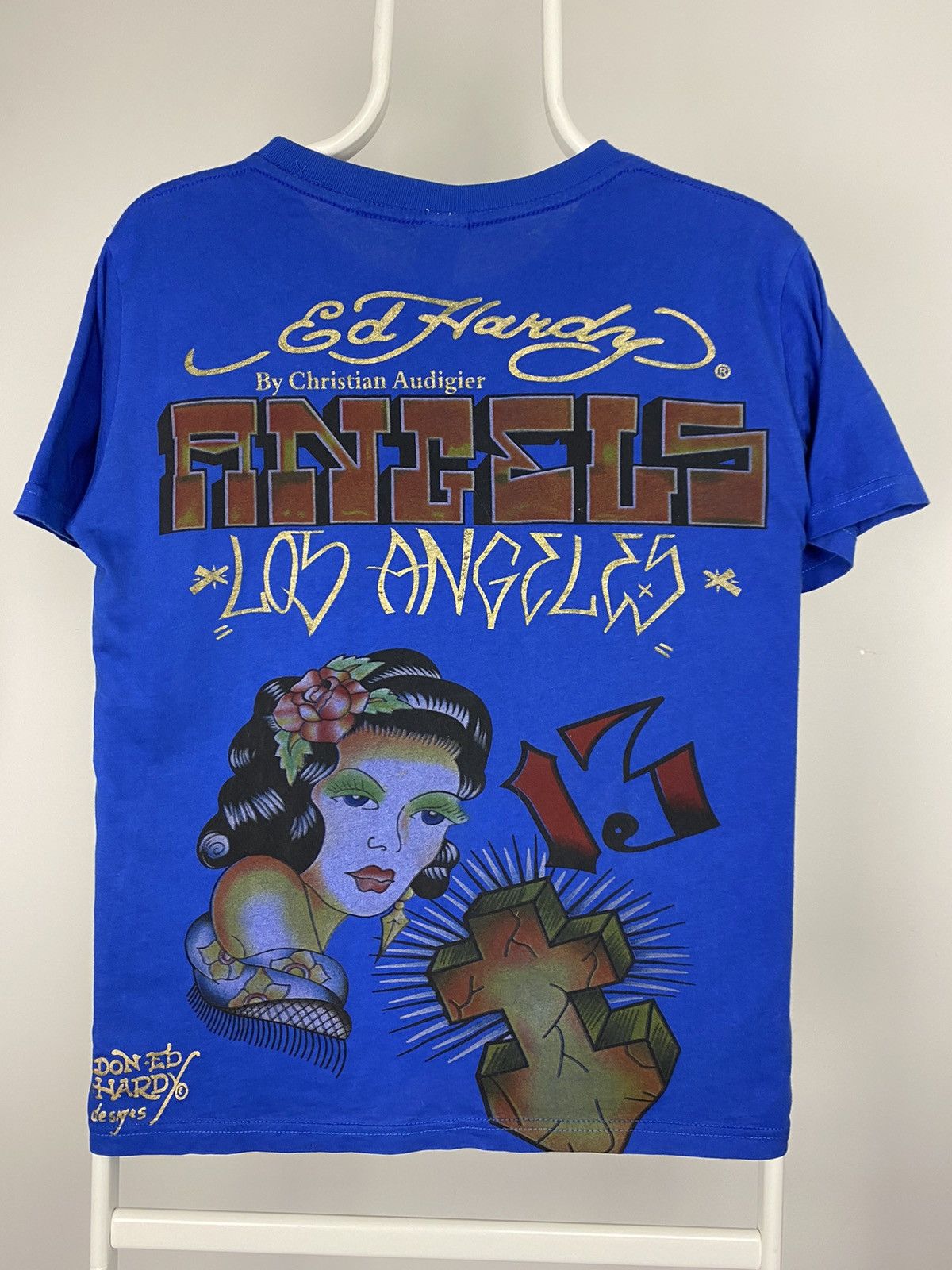 Christian Audigier × Ed Hardy × Vintage Ed Hardy Christian Audiger vintage T-shirt blue Y2K Size US S / EU 44-46 / 1 - 2 Thumbnail