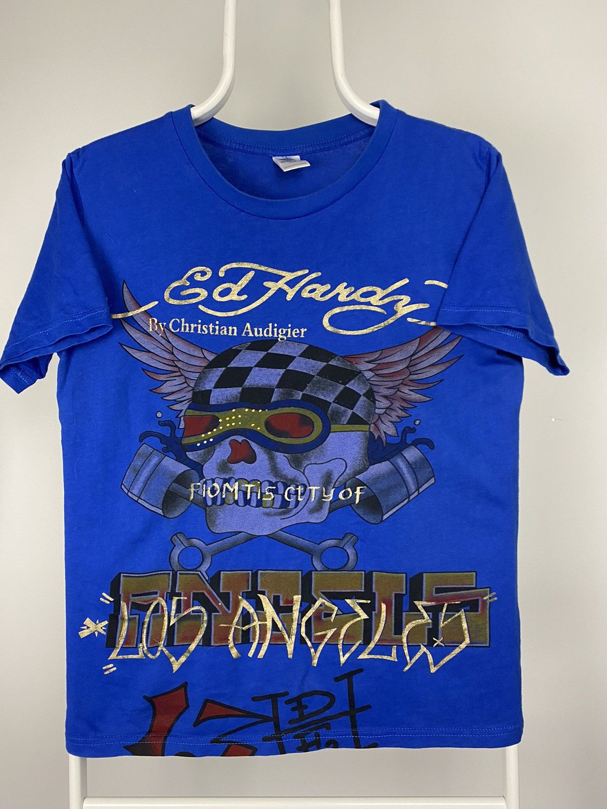 Christian Audigier × Ed Hardy × Vintage Ed Hardy Christian Audiger vintage T-shirt blue Y2K Size US S / EU 44-46 / 1 - 1 Thumbnail