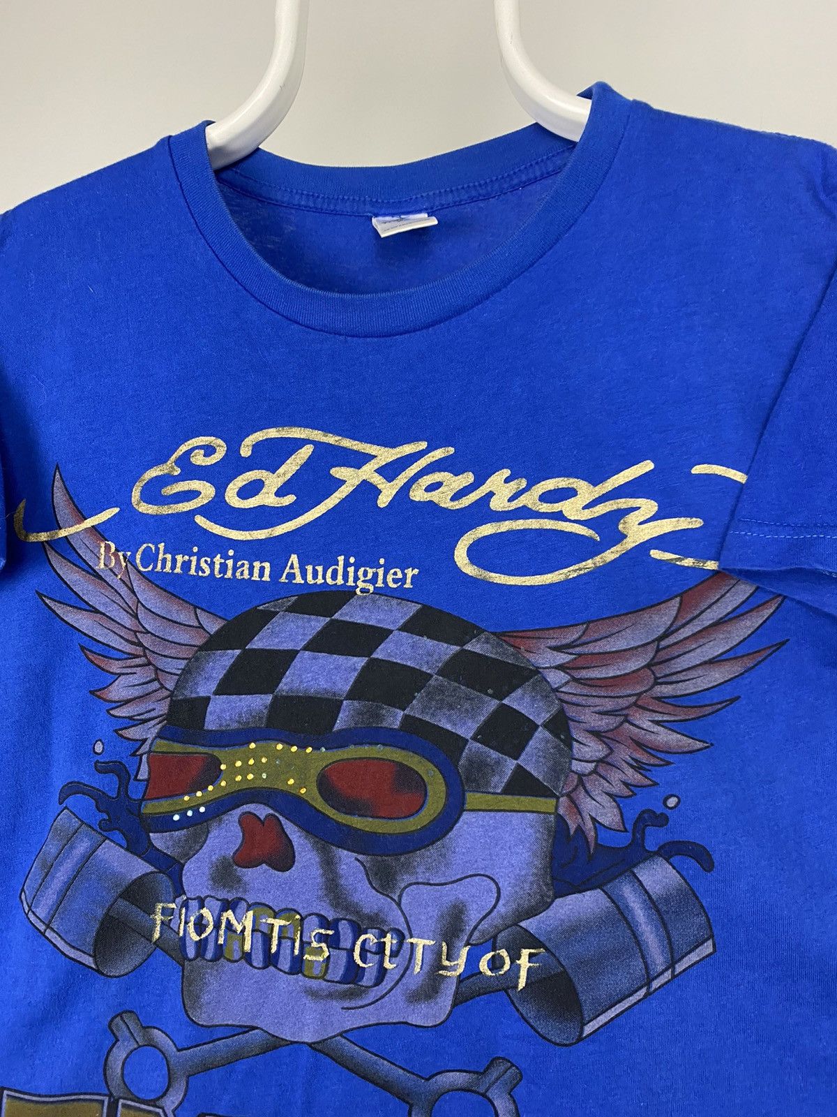 Christian Audigier × Ed Hardy × Vintage Ed Hardy Christian Audiger vintage T-shirt blue Y2K Size US S / EU 44-46 / 1 - 3 Thumbnail