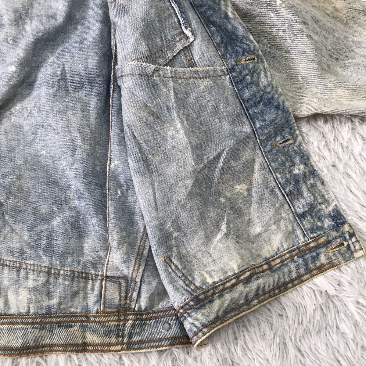 Japanese Brand Vtg YVES BOUTIQUE Denim Jacket Bleach Style Size US L / EU 52-54 / 3 - 17 Thumbnail
