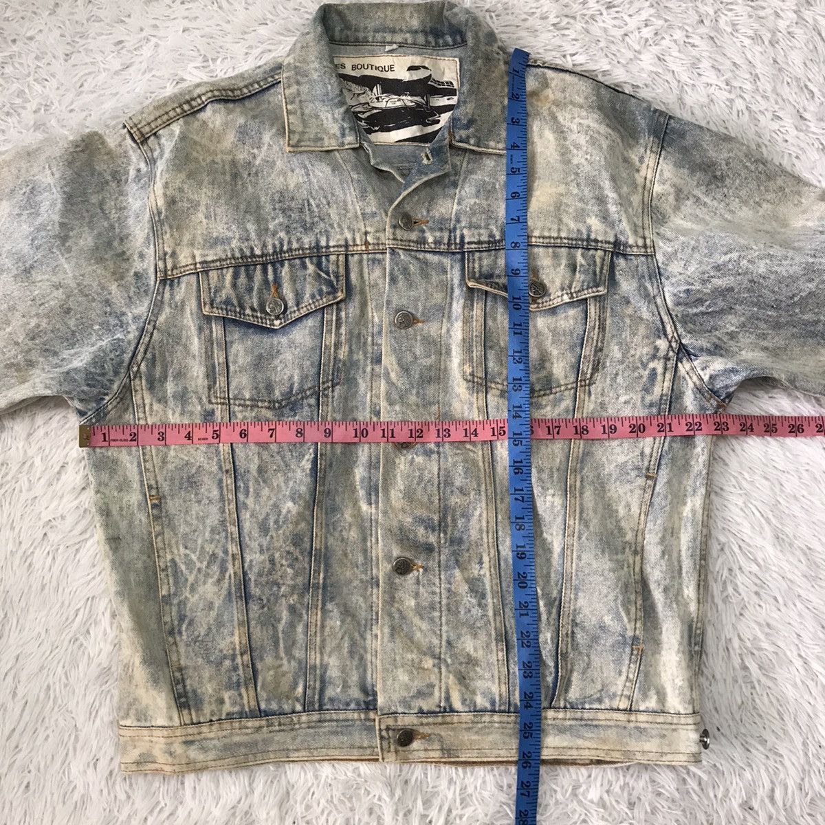 Japanese Brand Vtg YVES BOUTIQUE Denim Jacket Bleach Style Size US L / EU 52-54 / 3 - 22 Thumbnail