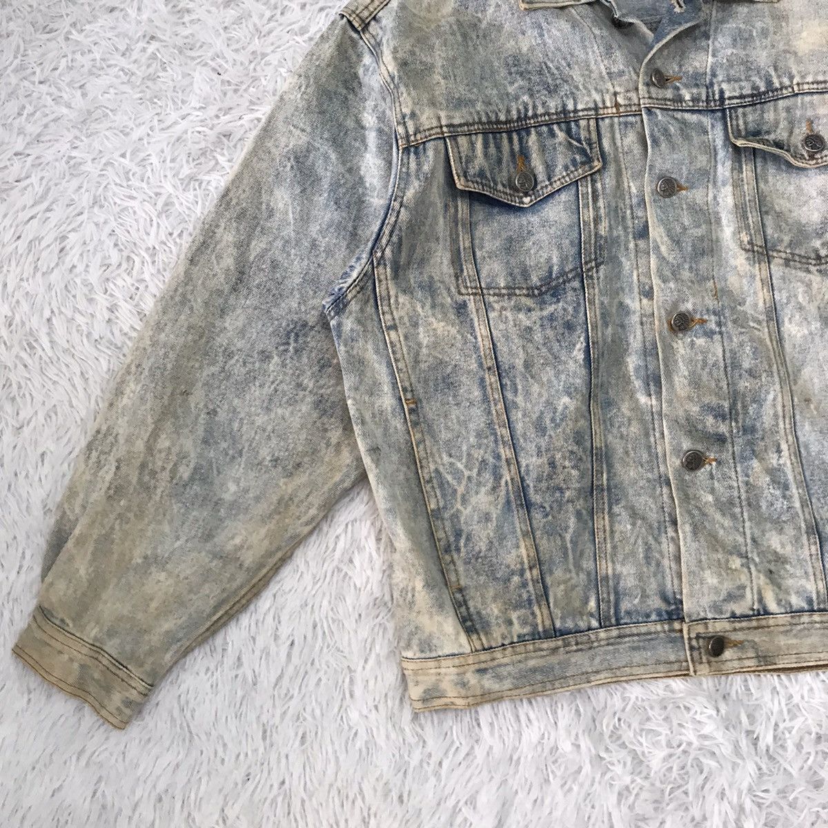 Japanese Brand Vtg YVES BOUTIQUE Denim Jacket Bleach Style Size US L / EU 52-54 / 3 - 3 Thumbnail