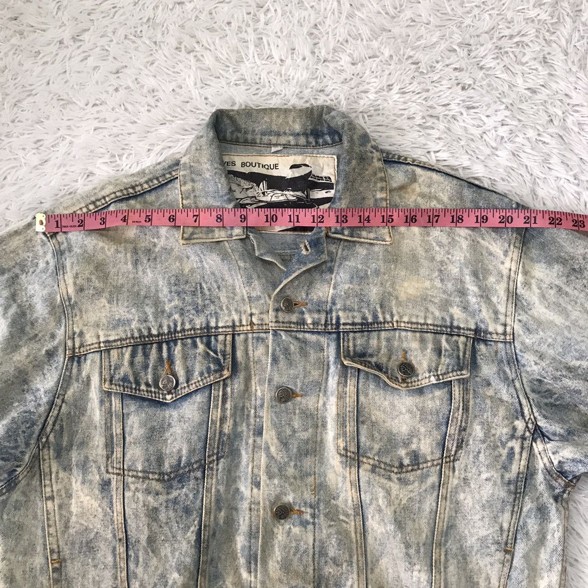 Japanese Brand Vtg YVES BOUTIQUE Denim Jacket Bleach Style Size US L / EU 52-54 / 3 - 23 Thumbnail