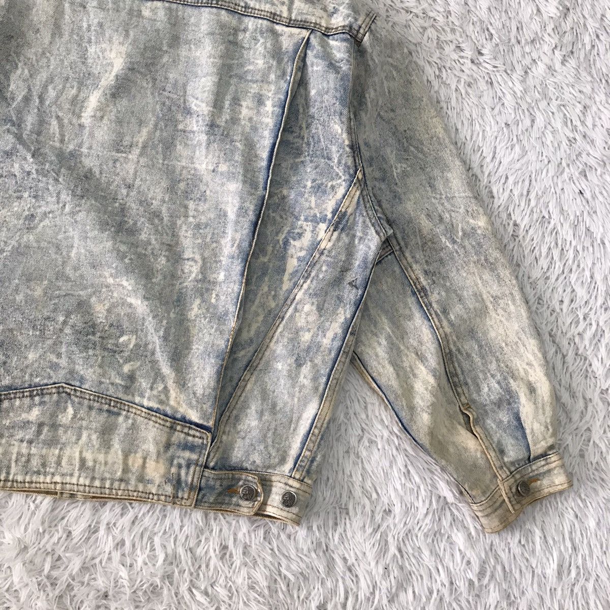 Japanese Brand Vtg YVES BOUTIQUE Denim Jacket Bleach Style Size US L / EU 52-54 / 3 - 9 Thumbnail