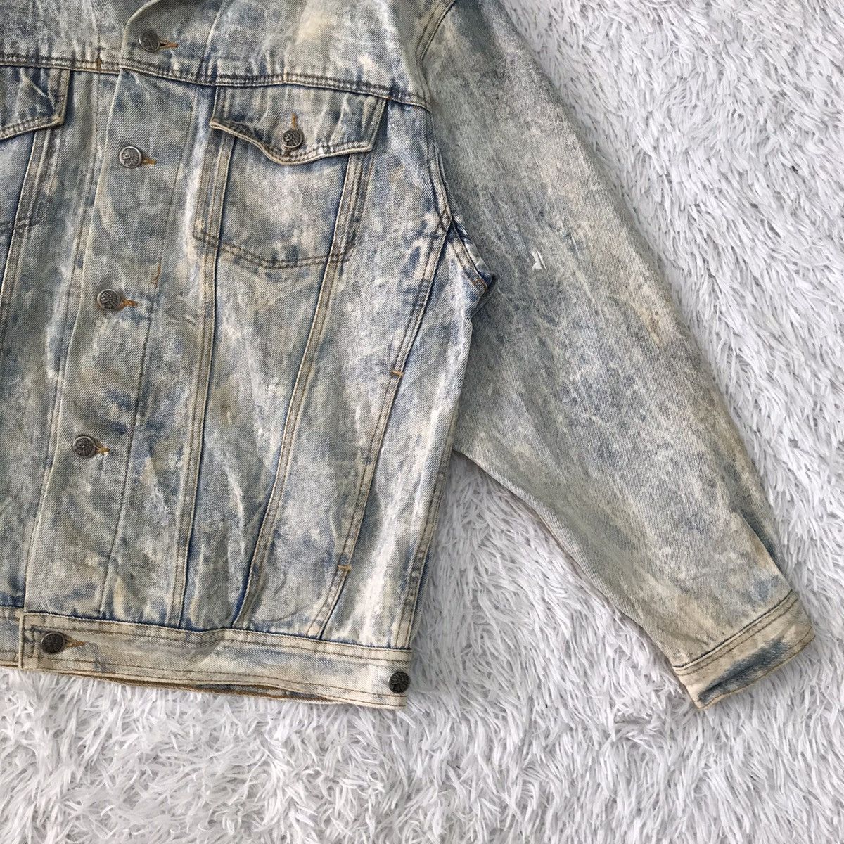 Japanese Brand Vtg YVES BOUTIQUE Denim Jacket Bleach Style Size US L / EU 52-54 / 3 - 4 Thumbnail