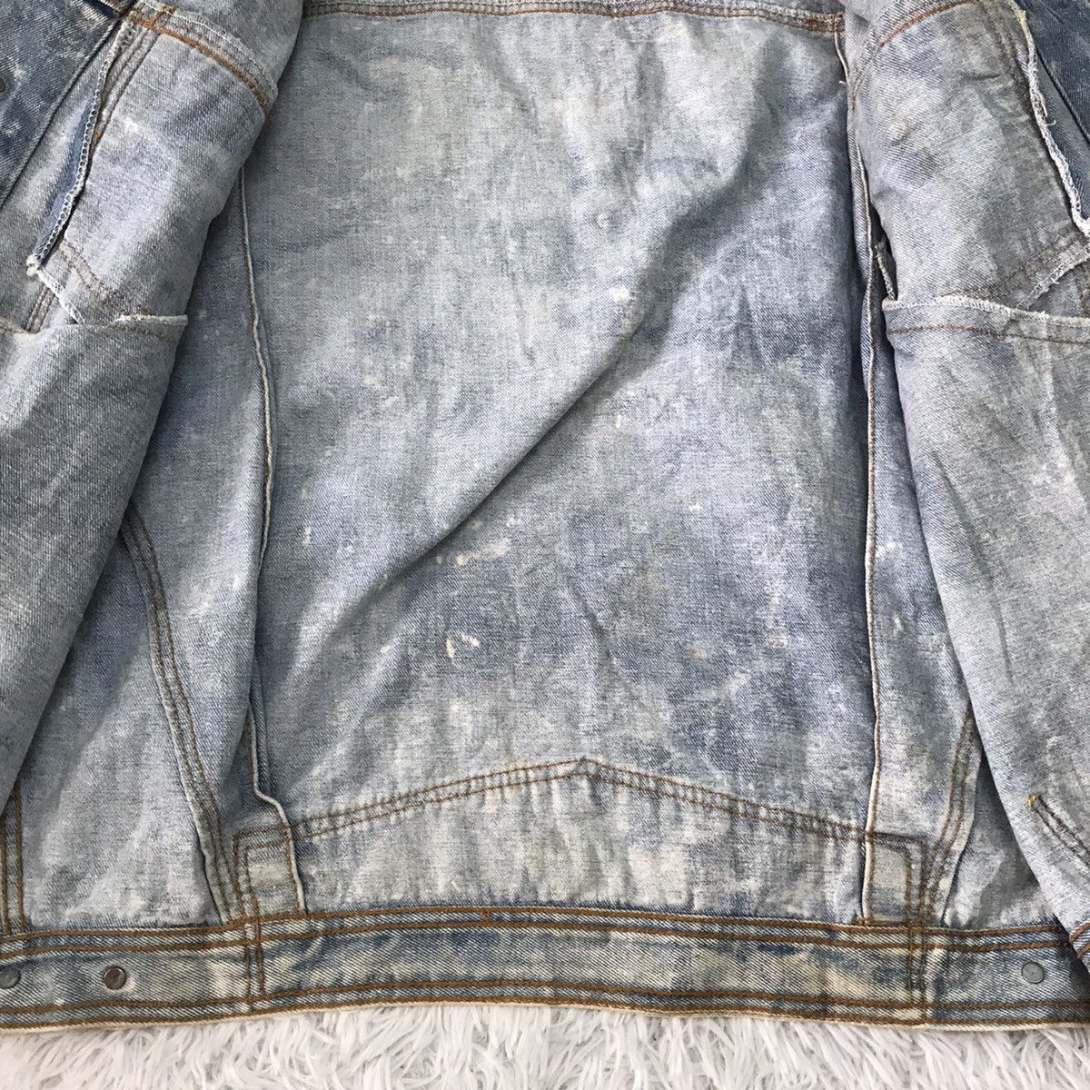 Japanese Brand Vtg YVES BOUTIQUE Denim Jacket Bleach Style Size US L / EU 52-54 / 3 - 18 Thumbnail