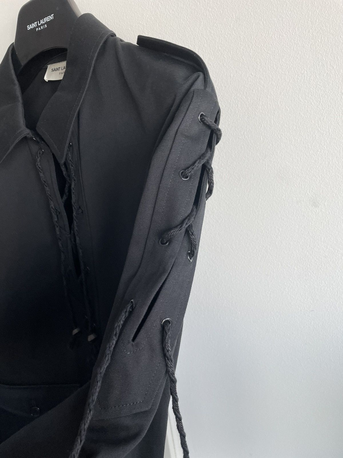 Hedi Slimane × Saint Laurent Paris × Yves Saint Laurent uper Runway Brand New Saint Laurent Laces Jacket Size US M / EU 48-50 / 2 - 18 Thumbnail