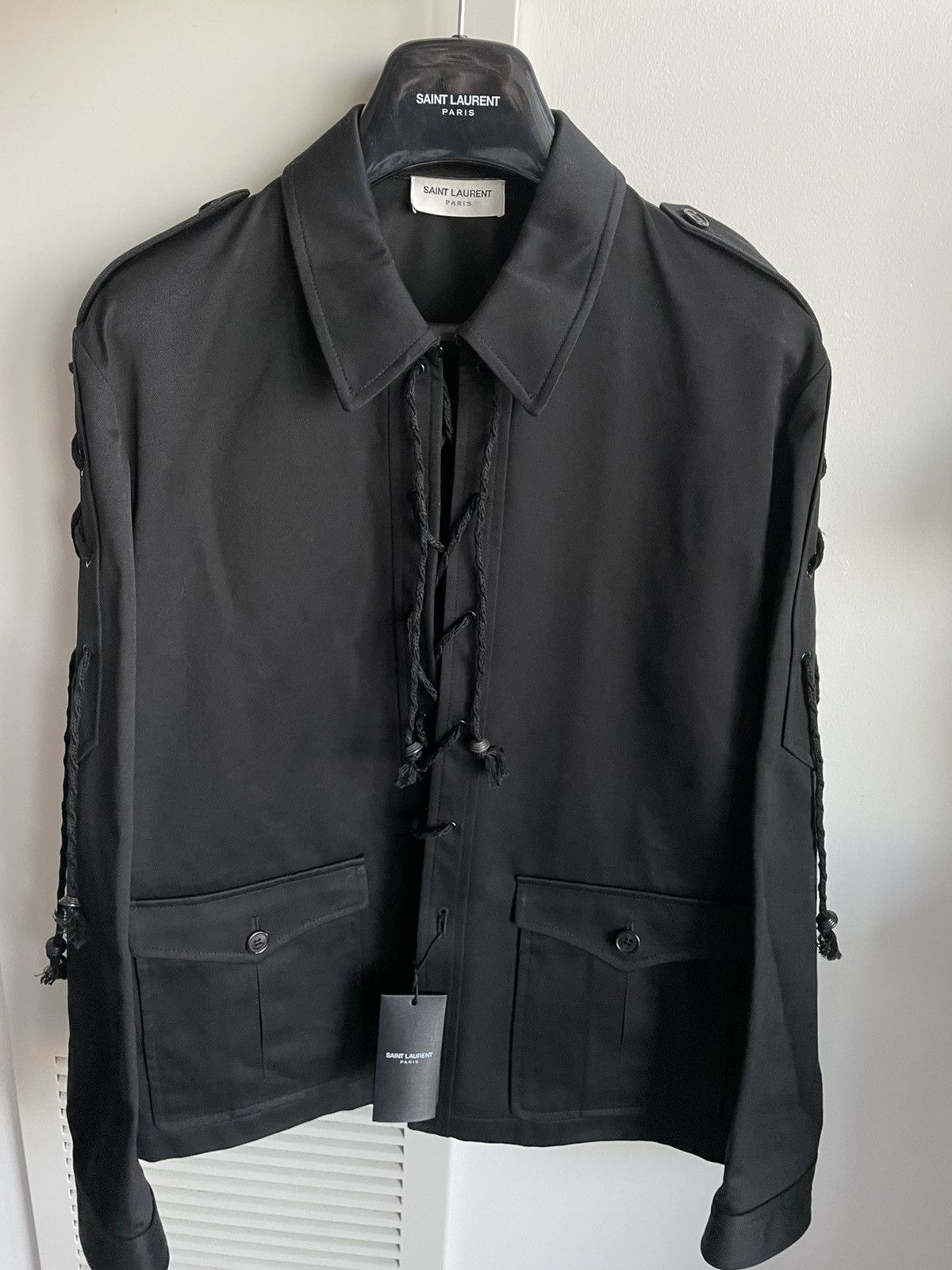 Hedi Slimane × Saint Laurent Paris × Yves Saint Laurent uper Runway Brand New Saint Laurent Laces Jacket Size US M / EU 48-50 / 2 - 17 Thumbnail