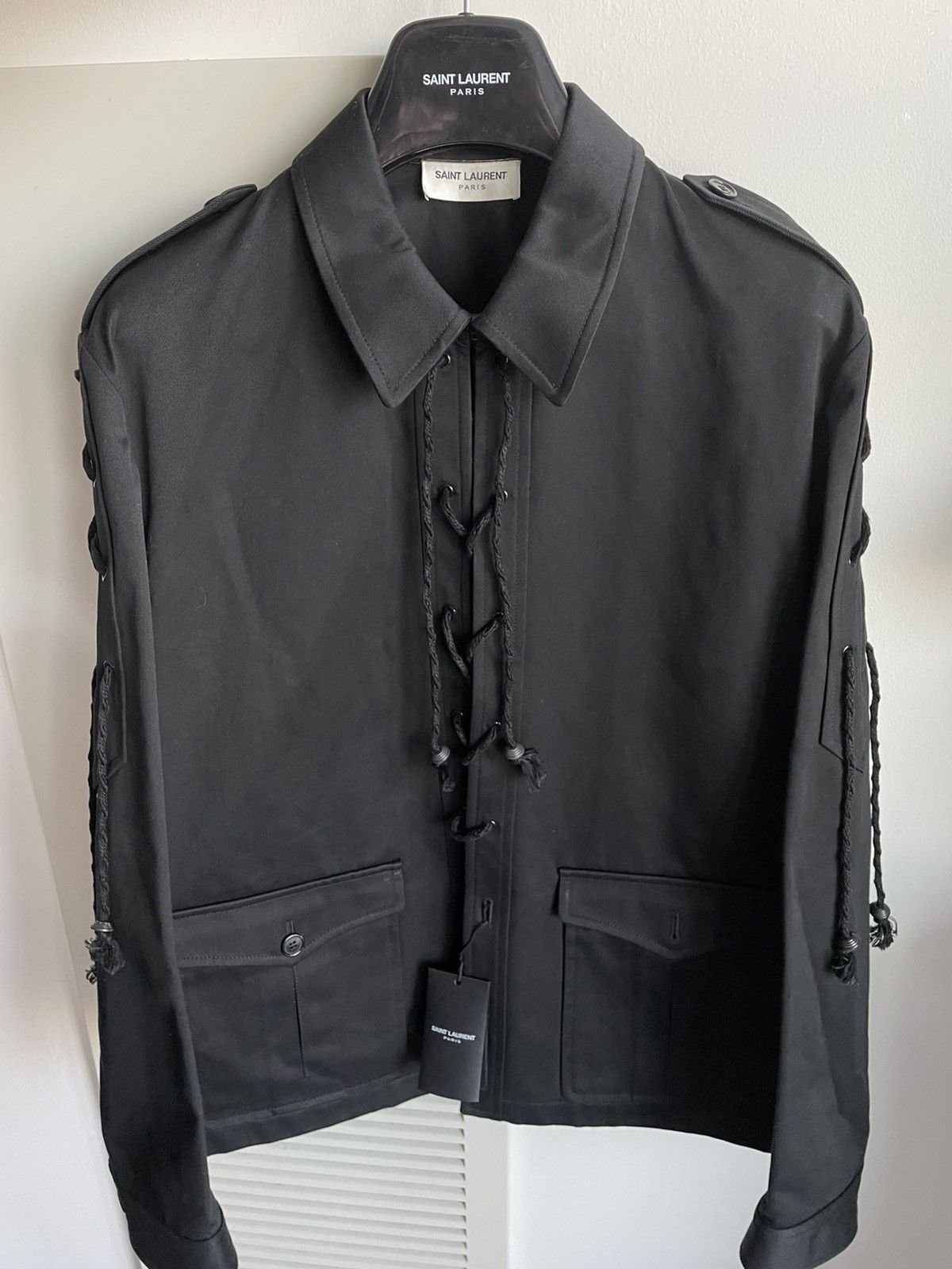 Hedi Slimane × Saint Laurent Paris × Yves Saint Laurent uper Runway Brand New Saint Laurent Laces Jacket Size US M / EU 48-50 / 2 - 22 Thumbnail