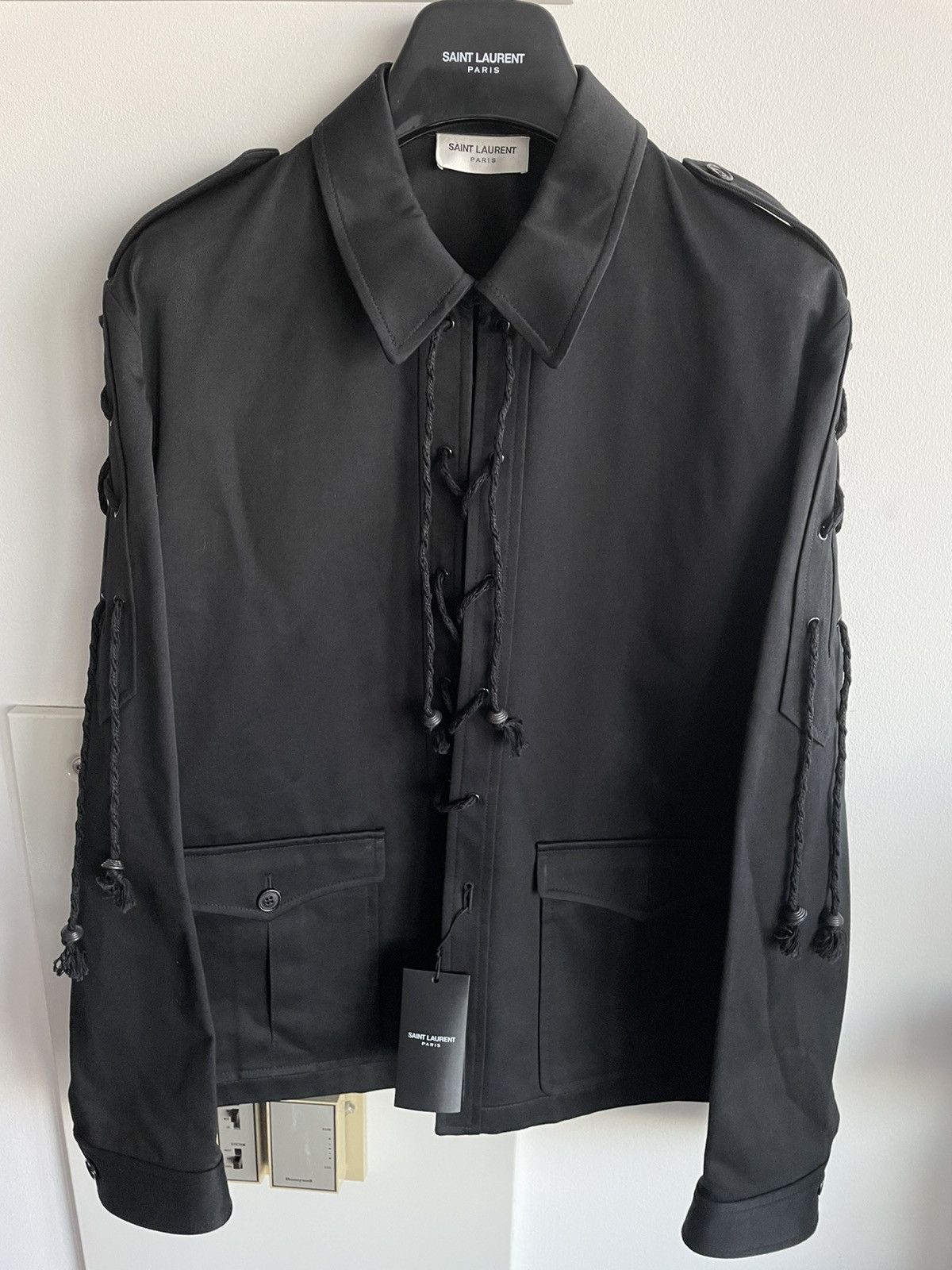 Hedi Slimane × Saint Laurent Paris × Yves Saint Laurent uper Runway Brand New Saint Laurent Laces Jacket Size US M / EU 48-50 / 2 - 12 Thumbnail