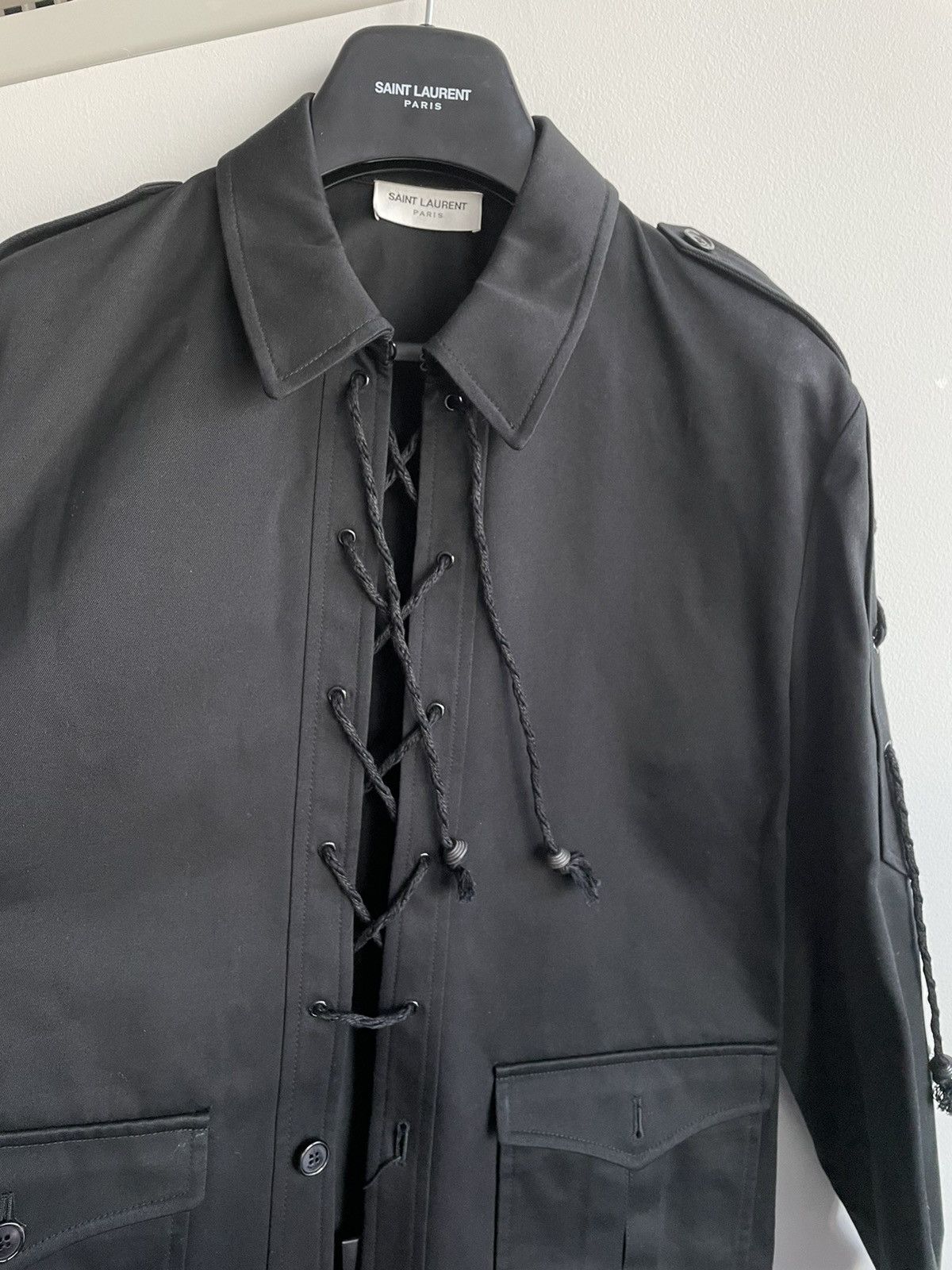 Hedi Slimane × Saint Laurent Paris × Yves Saint Laurent uper Runway Brand New Saint Laurent Laces Jacket Size US M / EU 48-50 / 2 - 14 Thumbnail