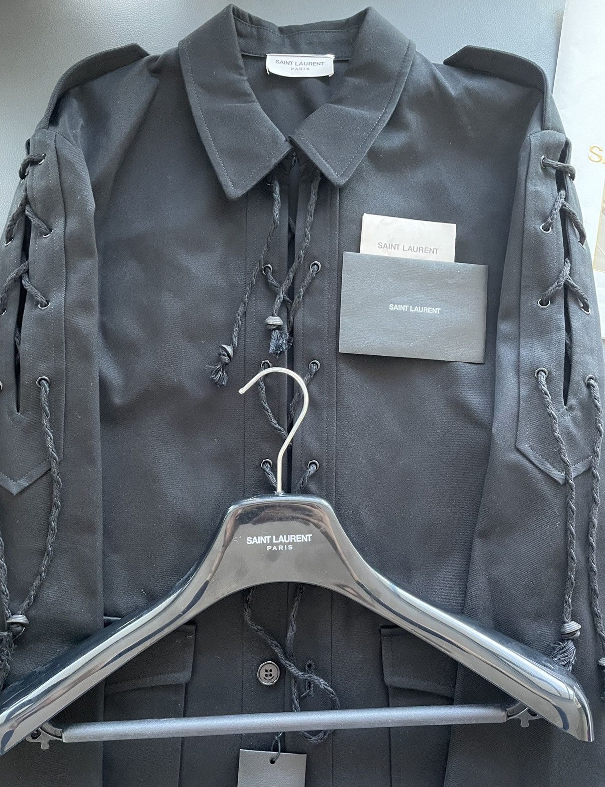 Hedi Slimane × Saint Laurent Paris × Yves Saint Laurent uper Runway Brand New Saint Laurent Laces Jacket Size US M / EU 48-50 / 2 - 15 Thumbnail